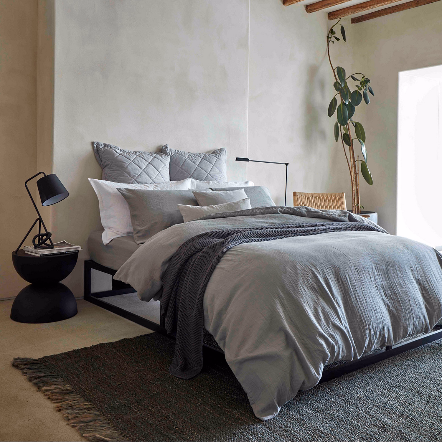 Organic King Pillowcase Pair Soft Grey