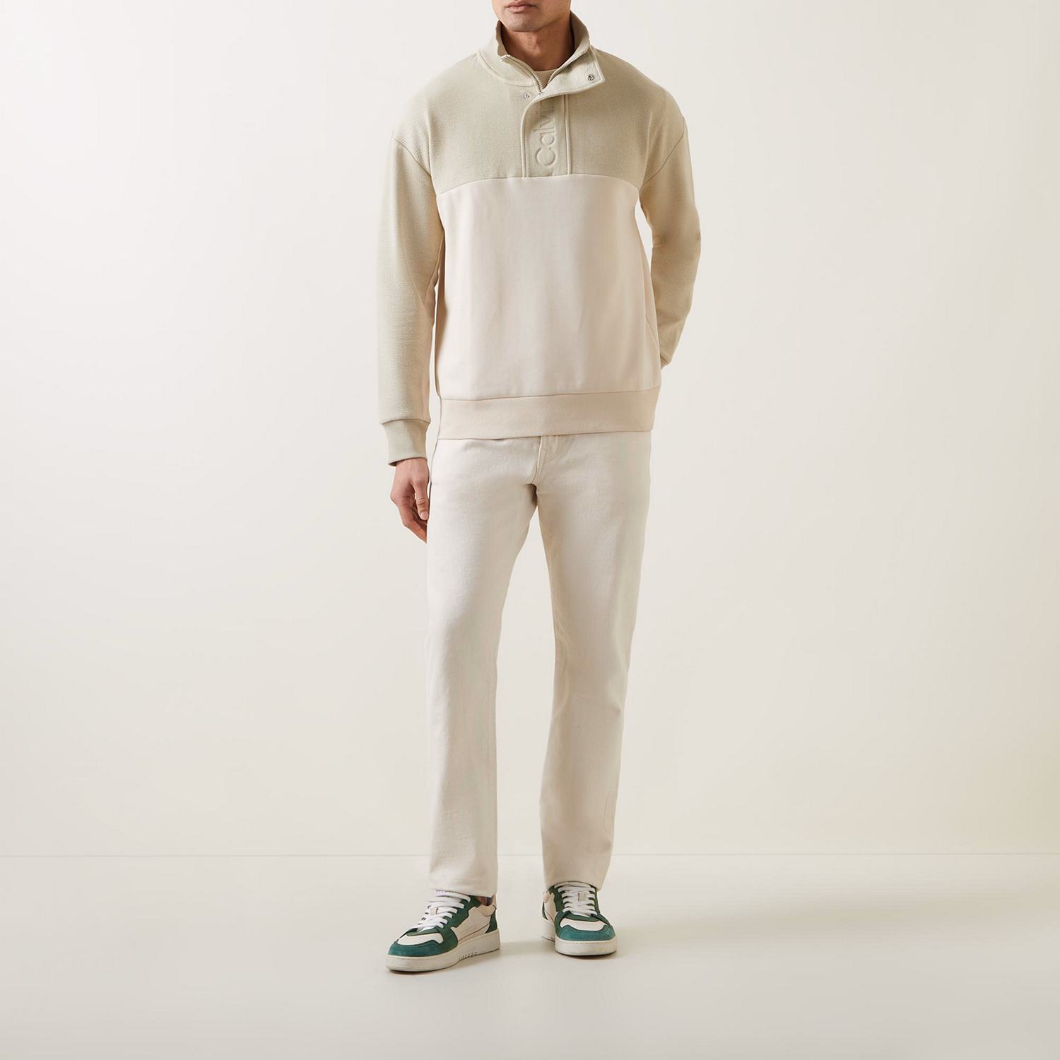 Half-Button Logo Sweatshirt