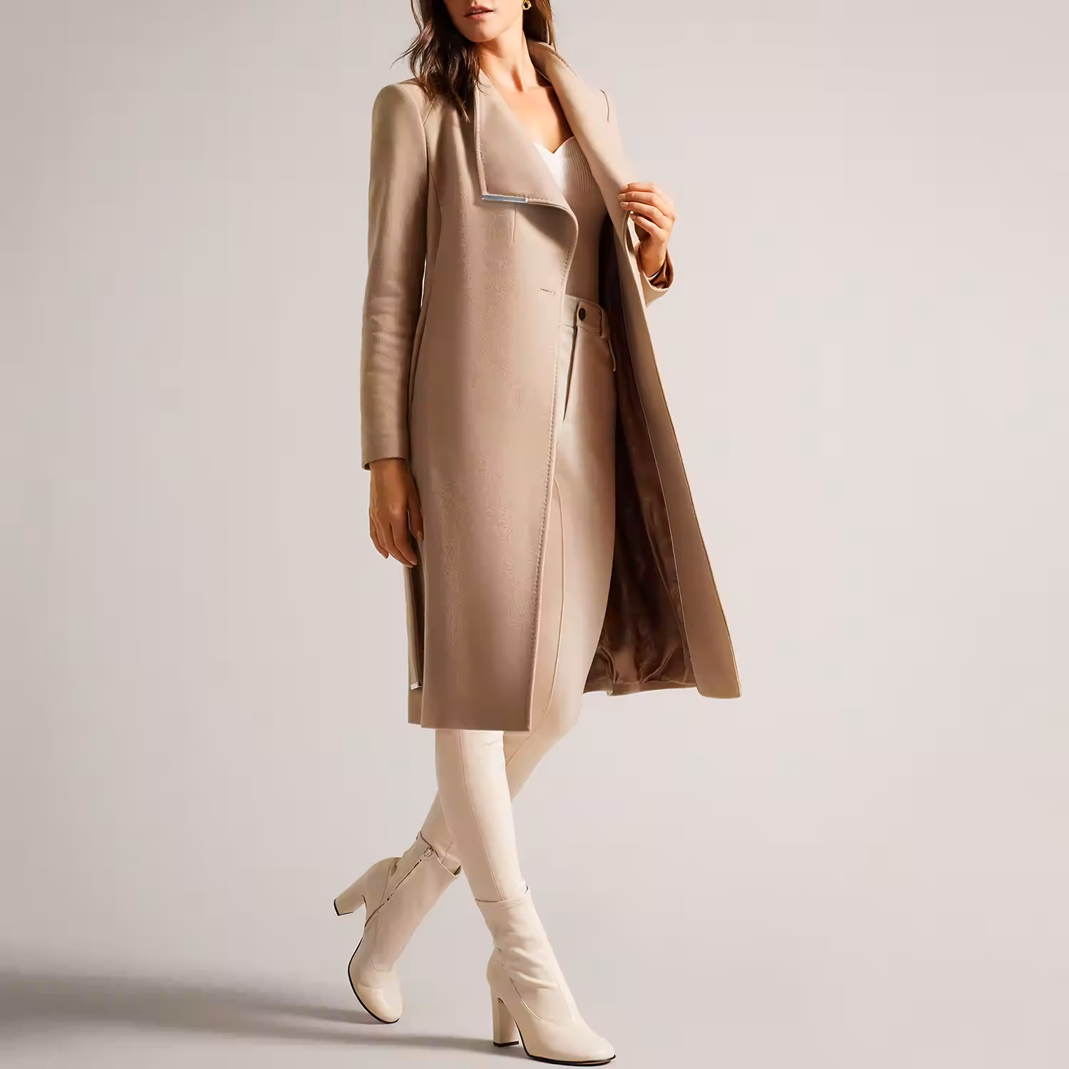 Rose Mid-Length Wool Wrap Coat