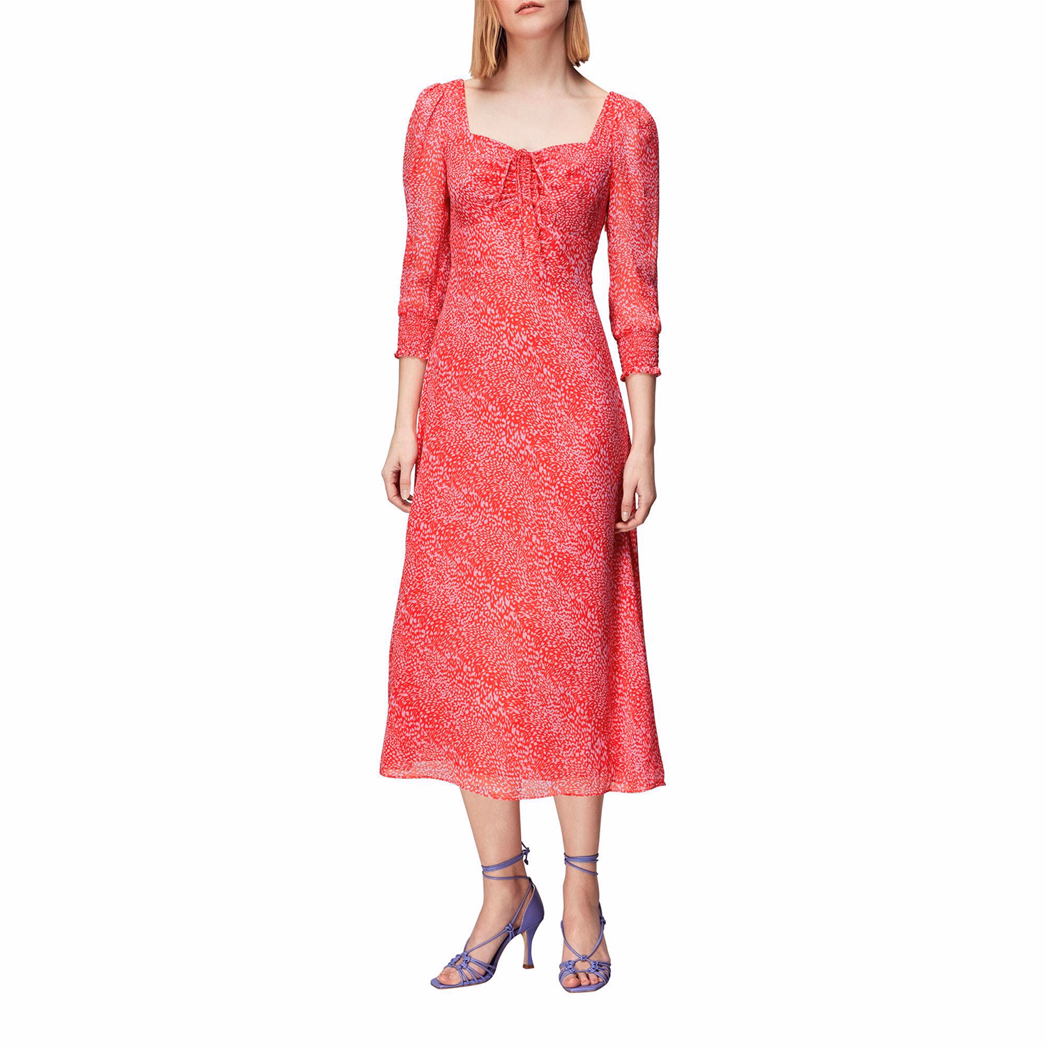 Diagonal Leopard Midi Dress