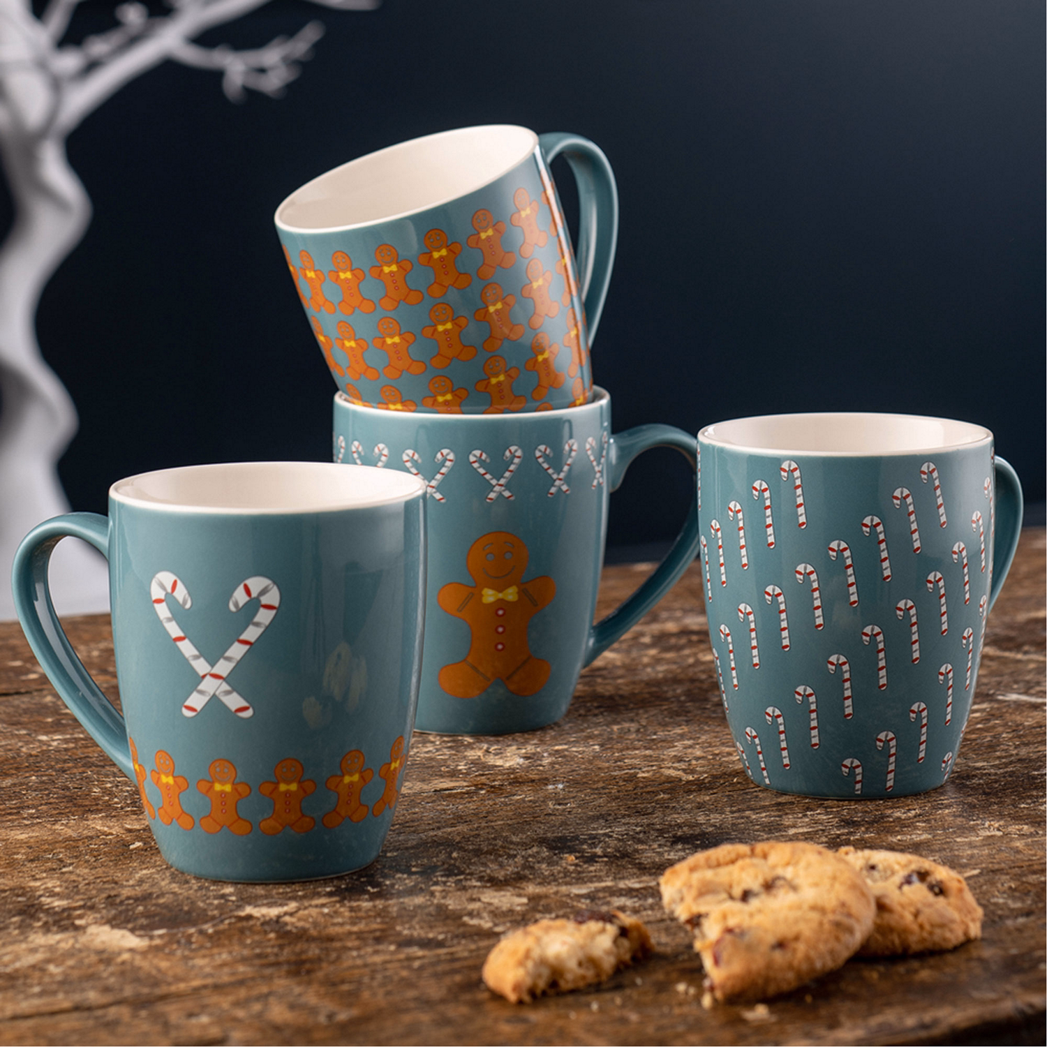 Gingerbread Men Mugs Set of Four
