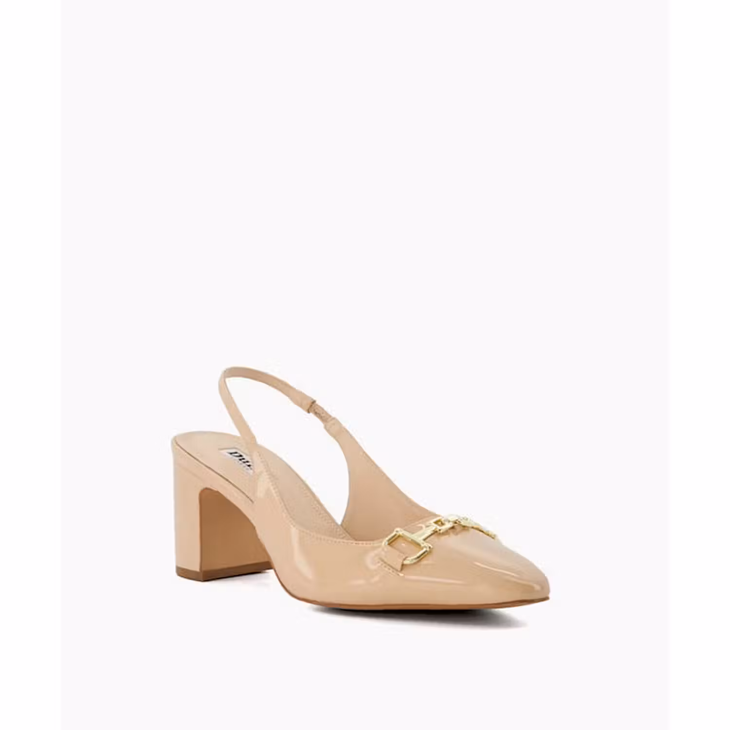 Detailed Snaffle-Trim Heeled Slingback Courts