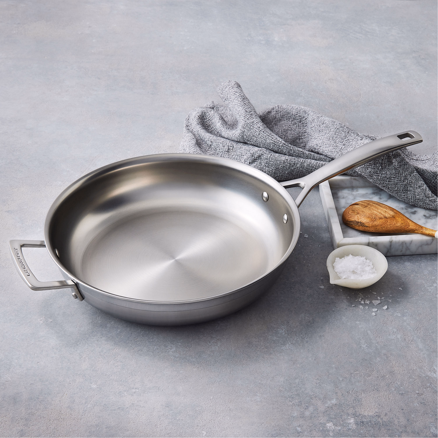 3-Ply Stainless Steel Uncoated Frying Pan 24cm