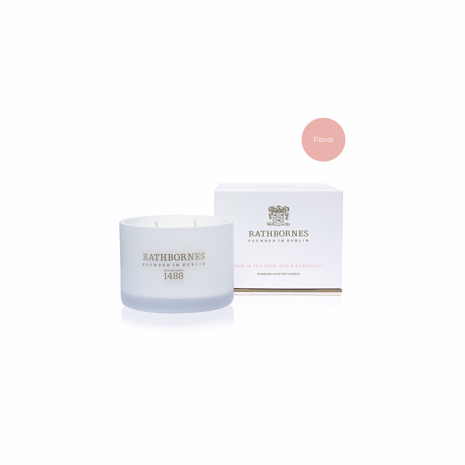 Dublin Tea Rose, Oud and Patchouli Classic Candle