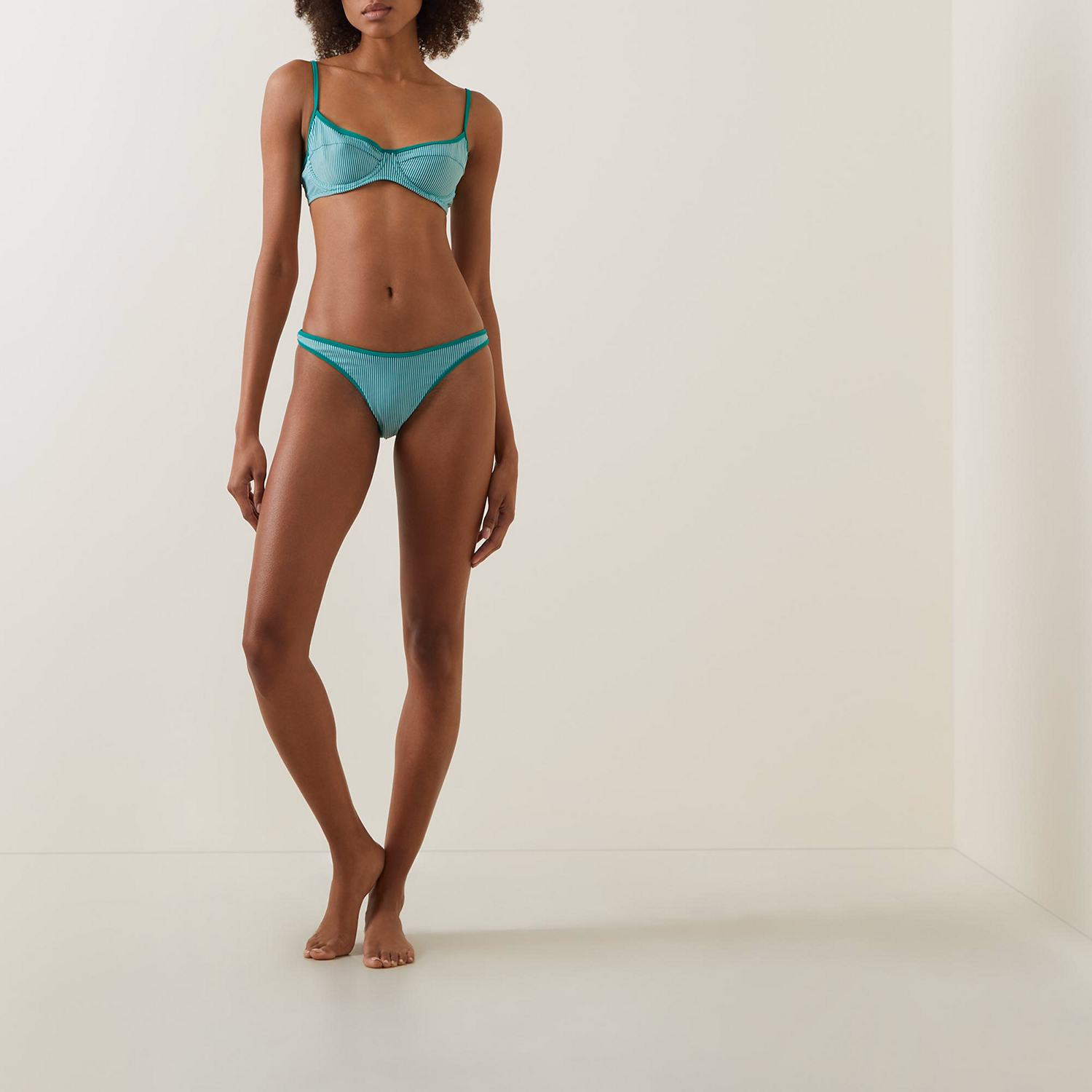 Retro Striped Bikini Bottoms