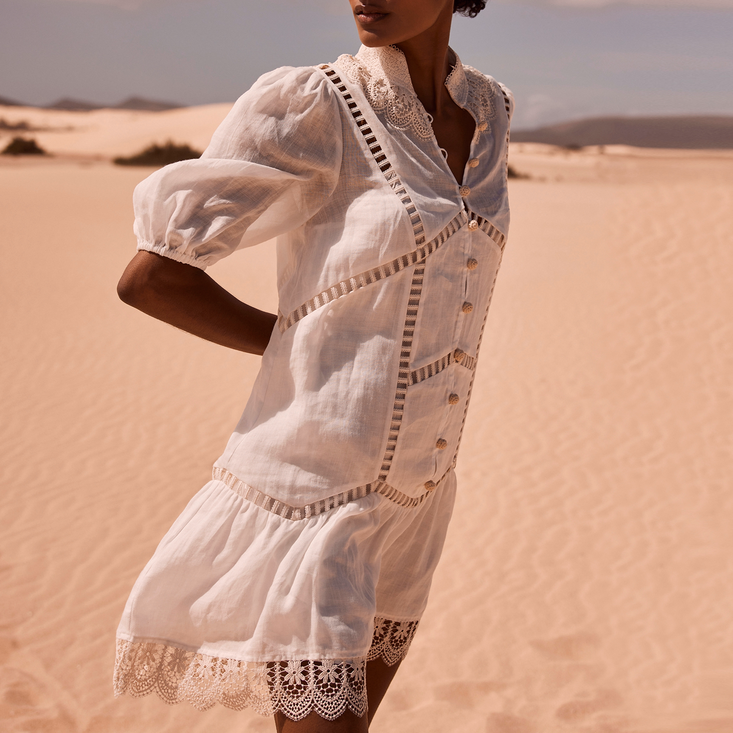 Embroidered Mini Dress