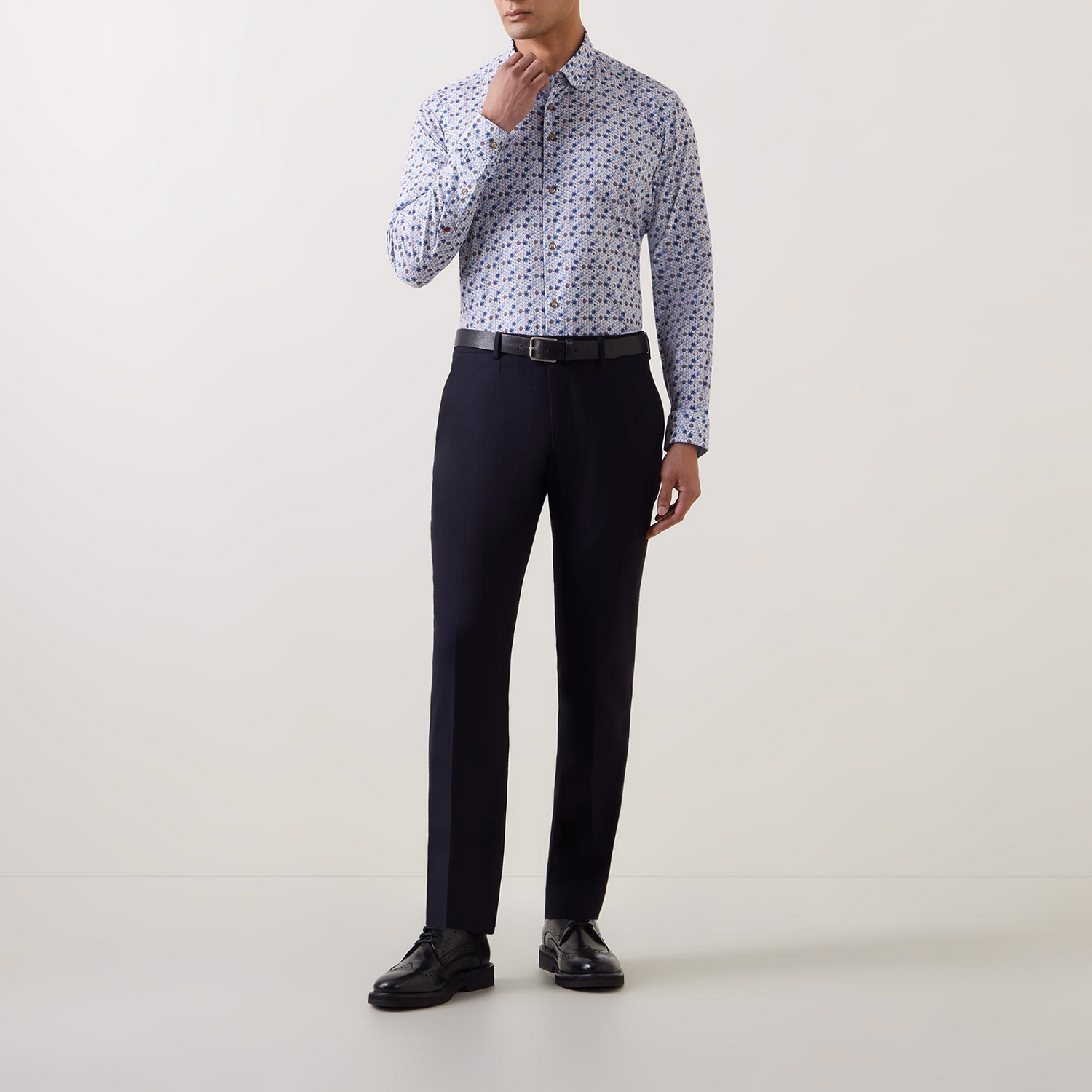 Geometric Floral Single Cuff Shirt