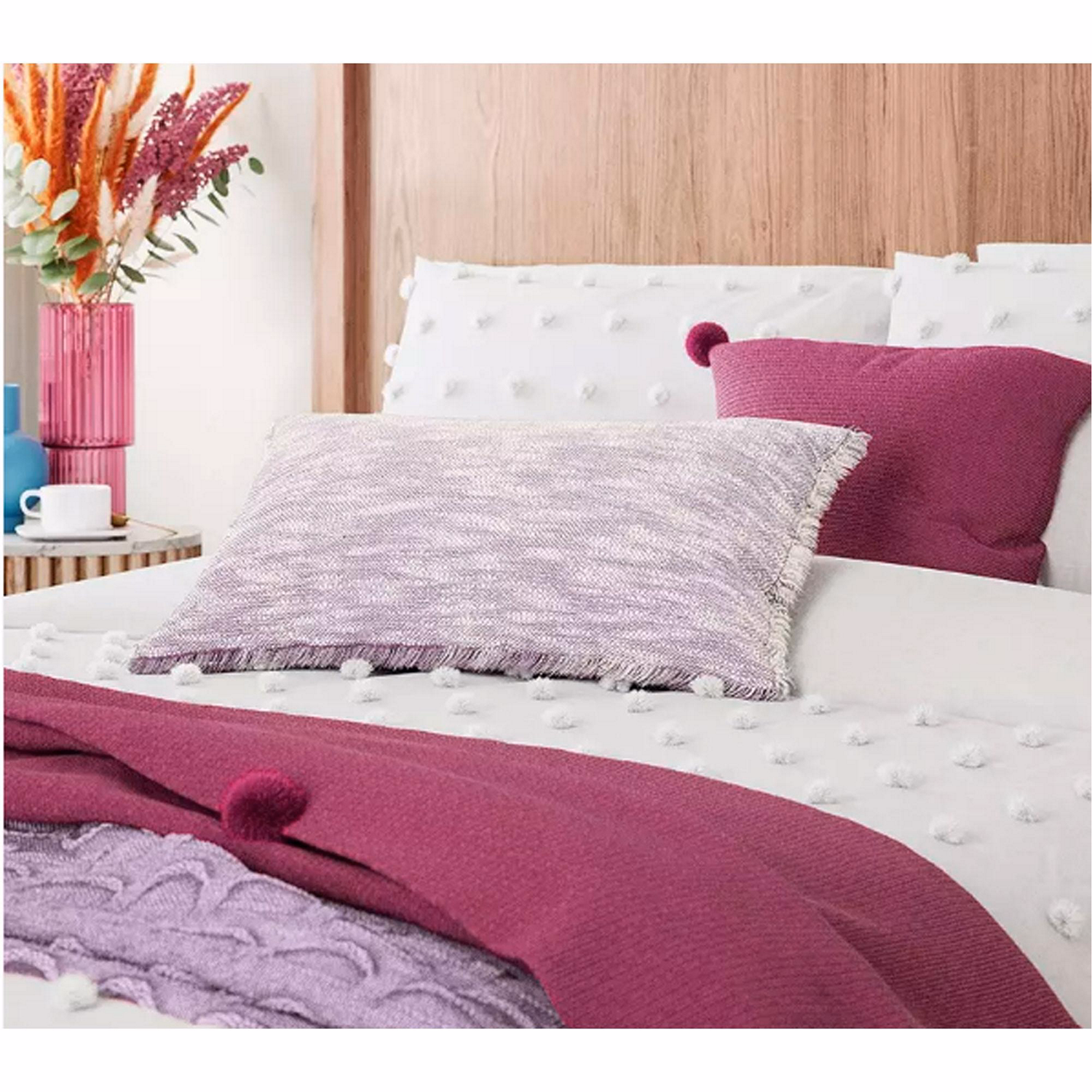 Tufted Spot Duvet Set White