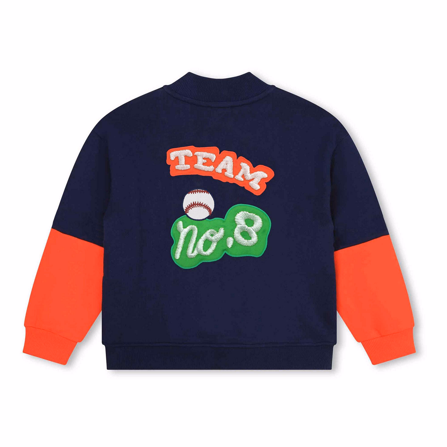 Logo Patch Two-Tone Zip-Up Sweatshirt