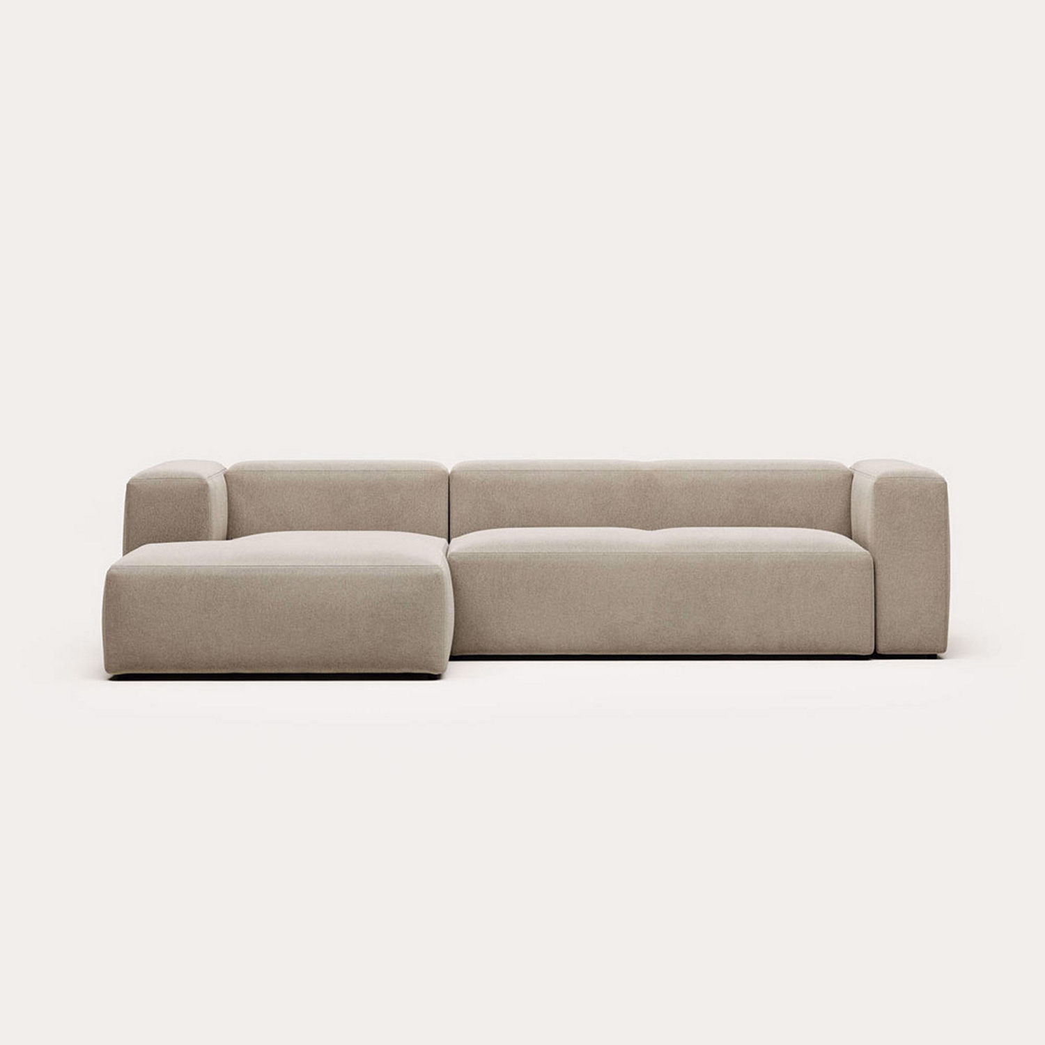 Blok 3 Seater Sofa Left Side Chaise Beige
