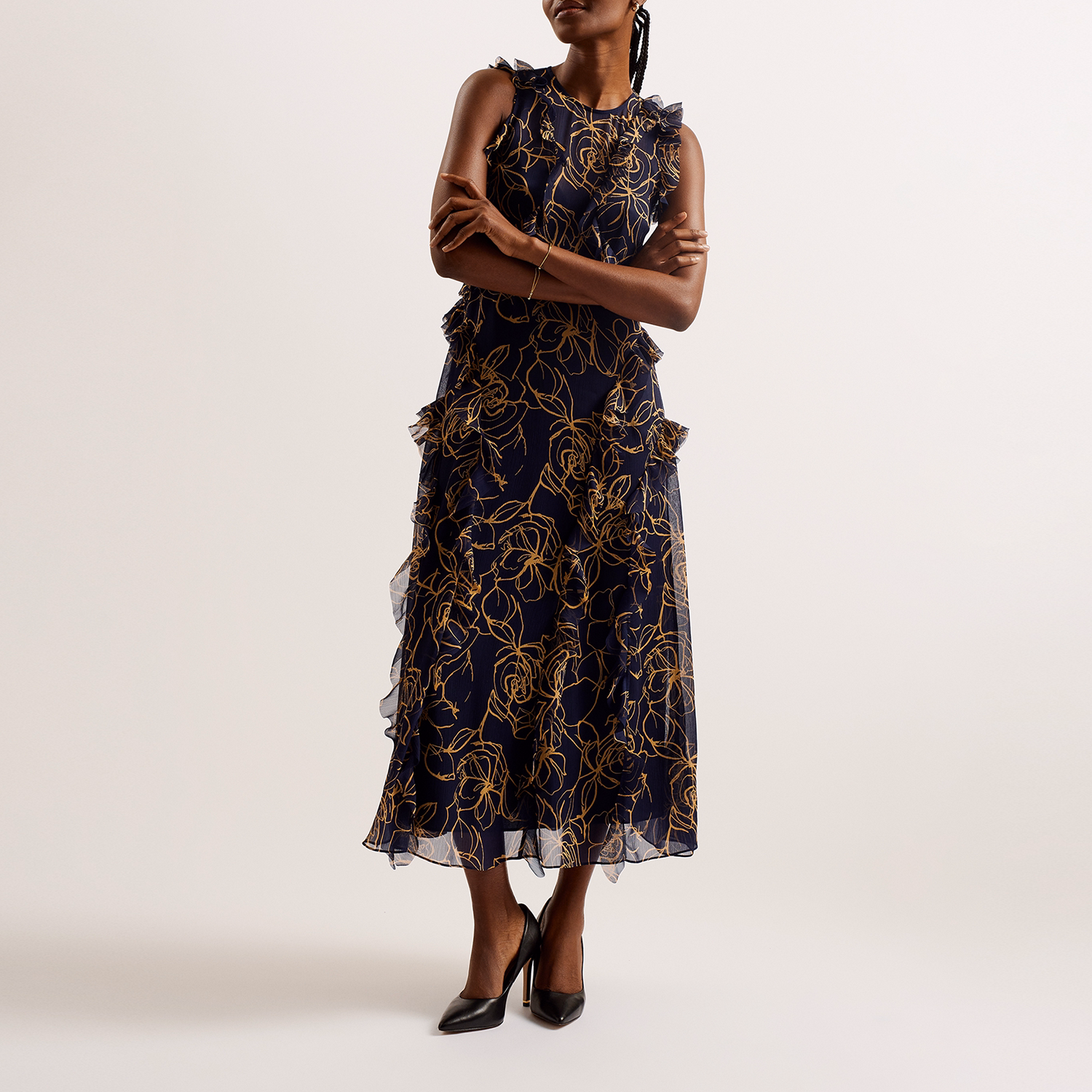 Rize Floral Ruffle-Detail Dress