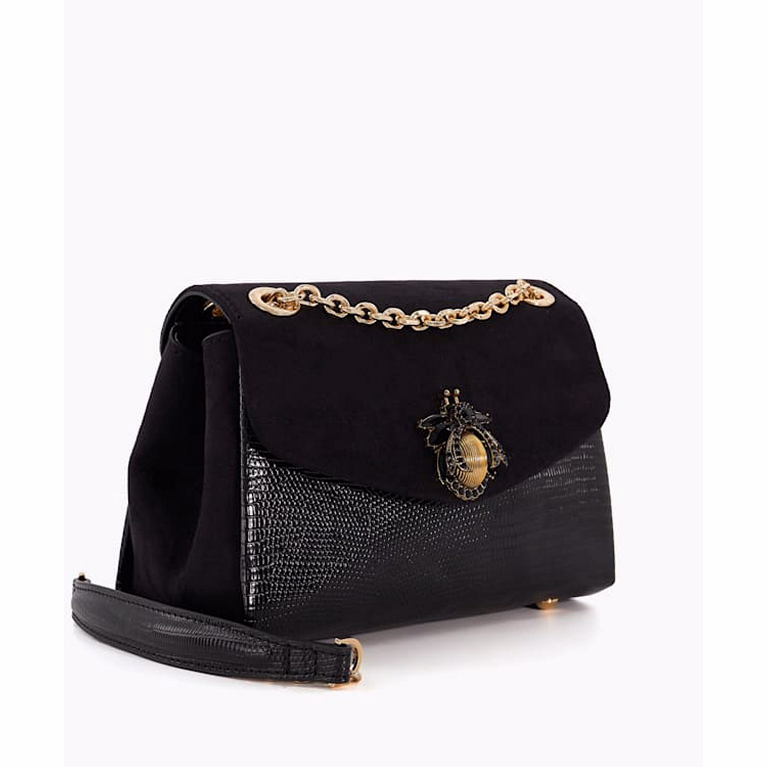 Dusk Brooch-Detail Clutch Bag