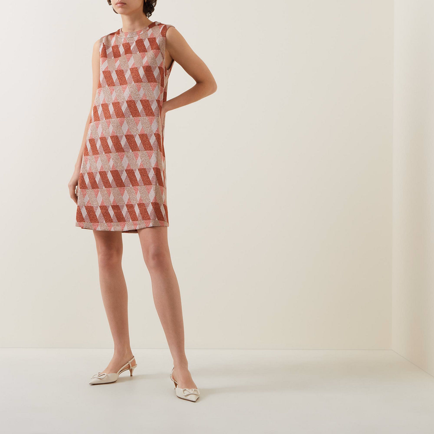 Emanuel Geometric-Print Shift Dress