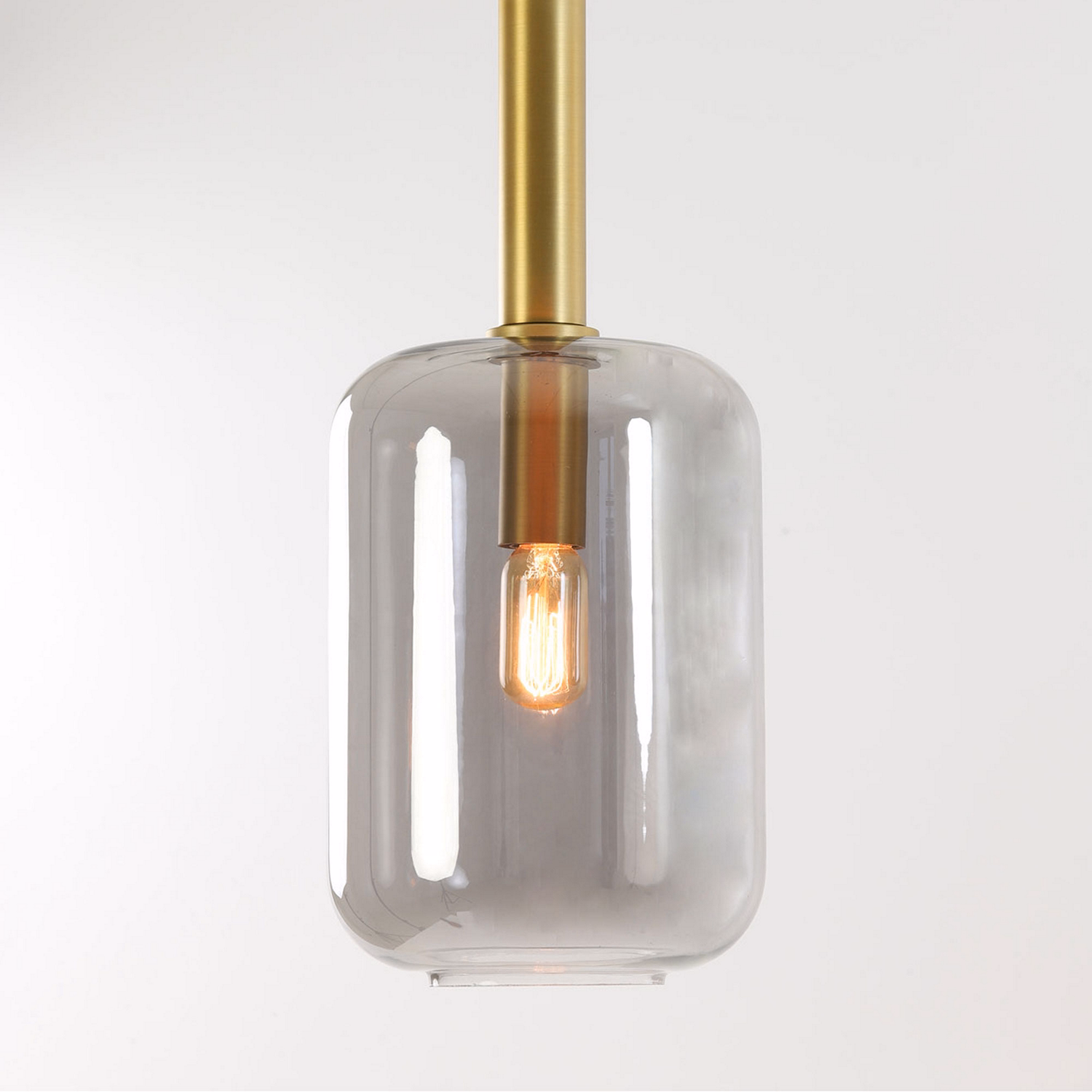 Lekar Hanging Lamp 52cm Antique Bronze and Smoked Glass