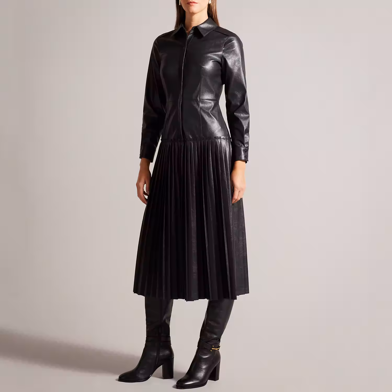 Aryna T-Hinge Leather Knee-High Boots