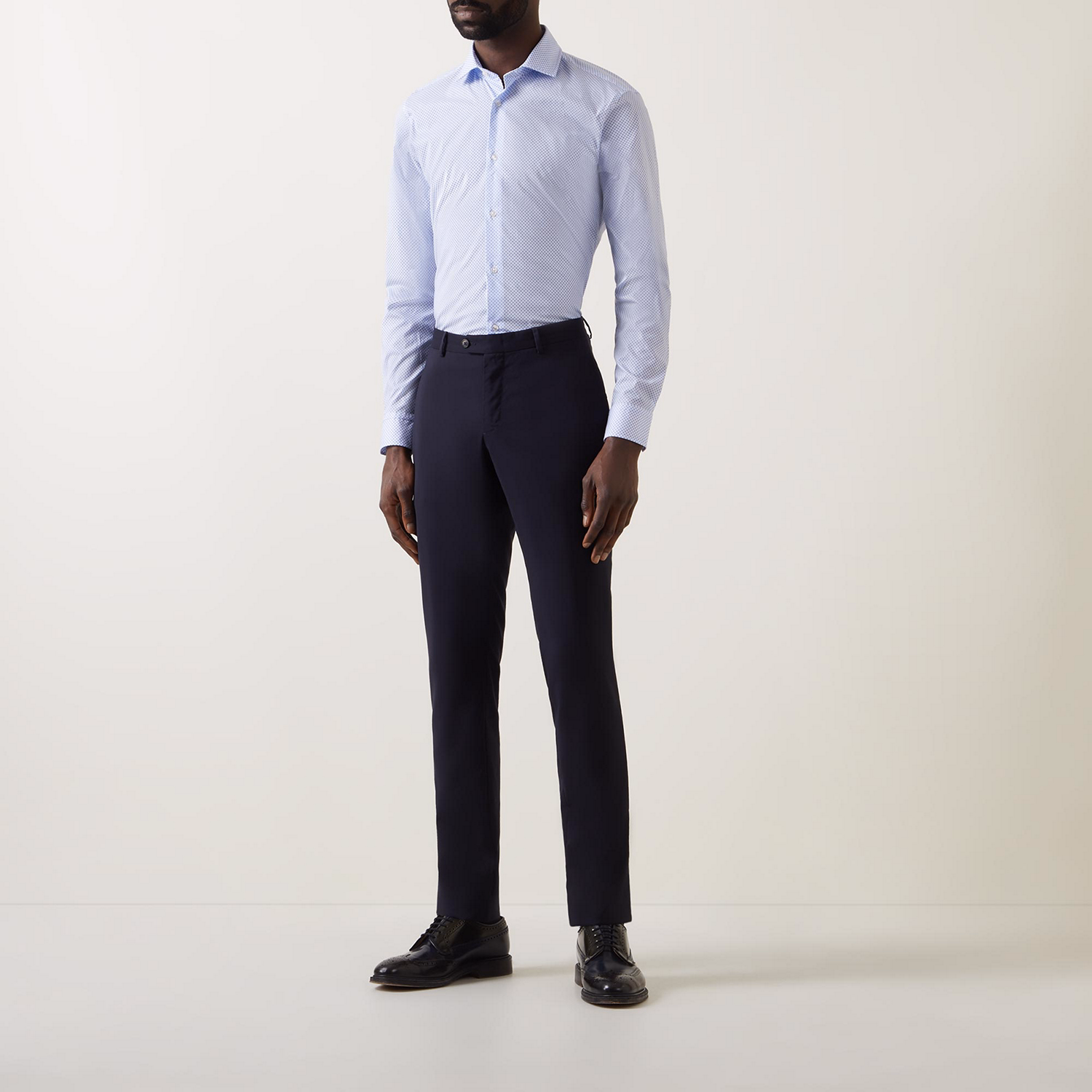 Geometric Single-Cuff Formal Shirt