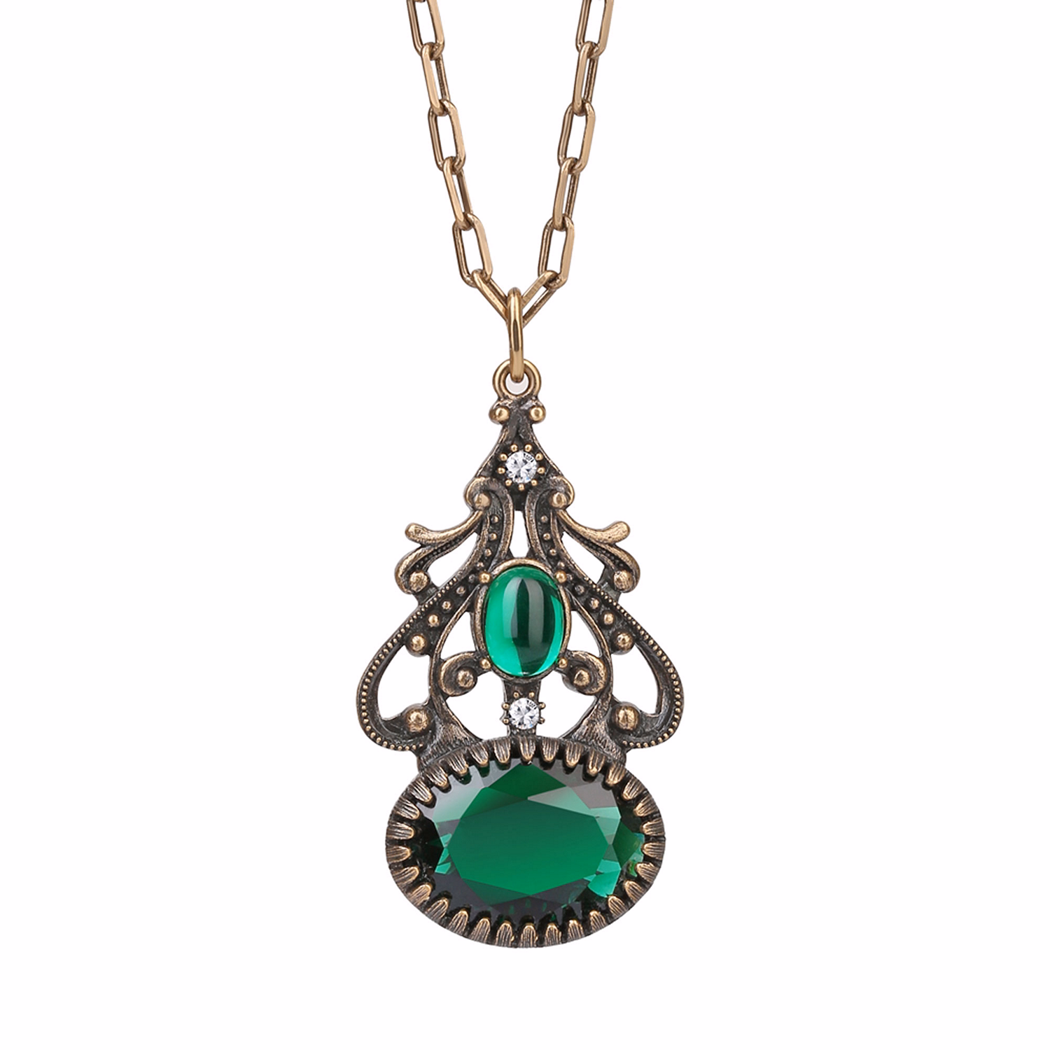 Green Stone FOB Pendant