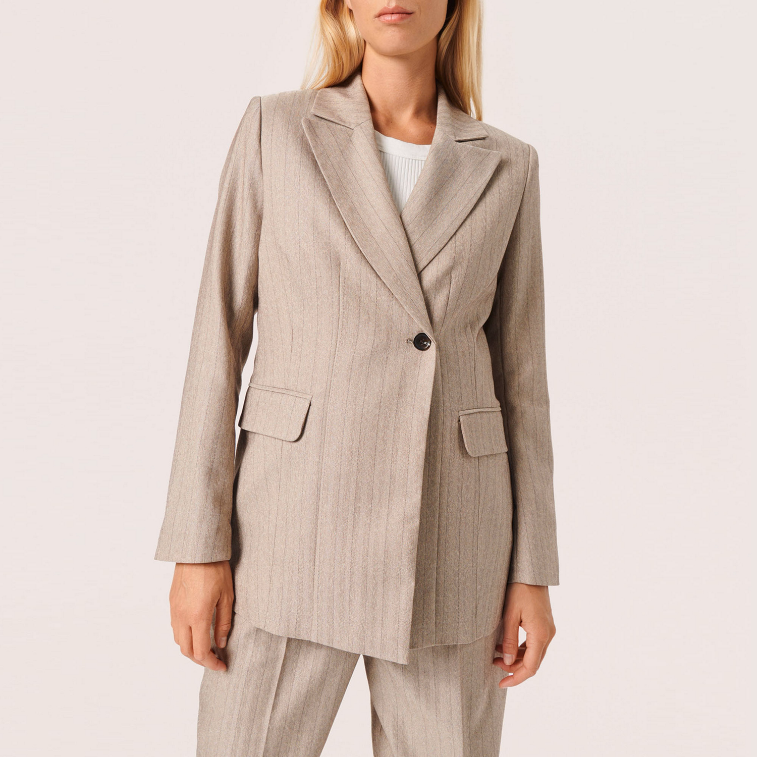 Charci Striped Fitted Blazer