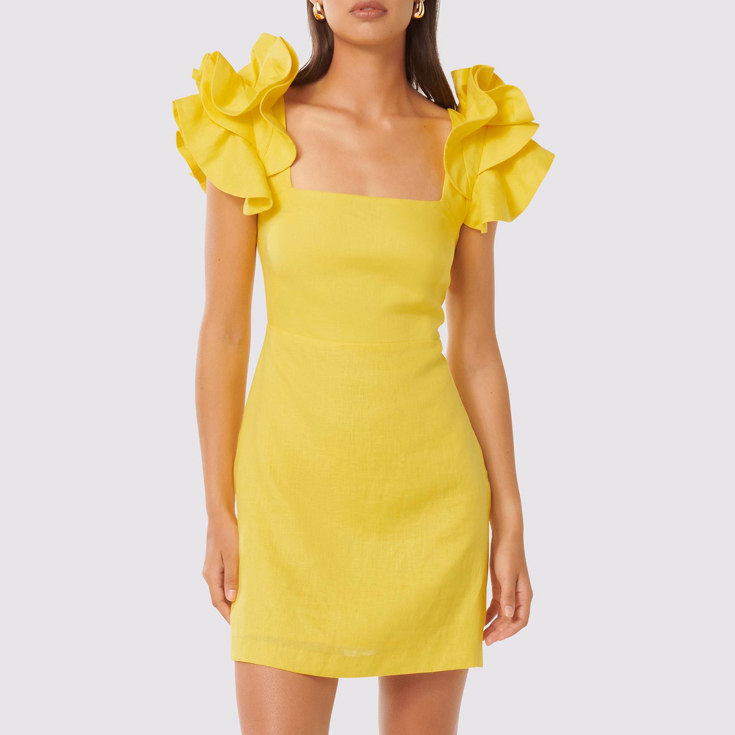 Mackenzie Solid Ruffle Mini Dress