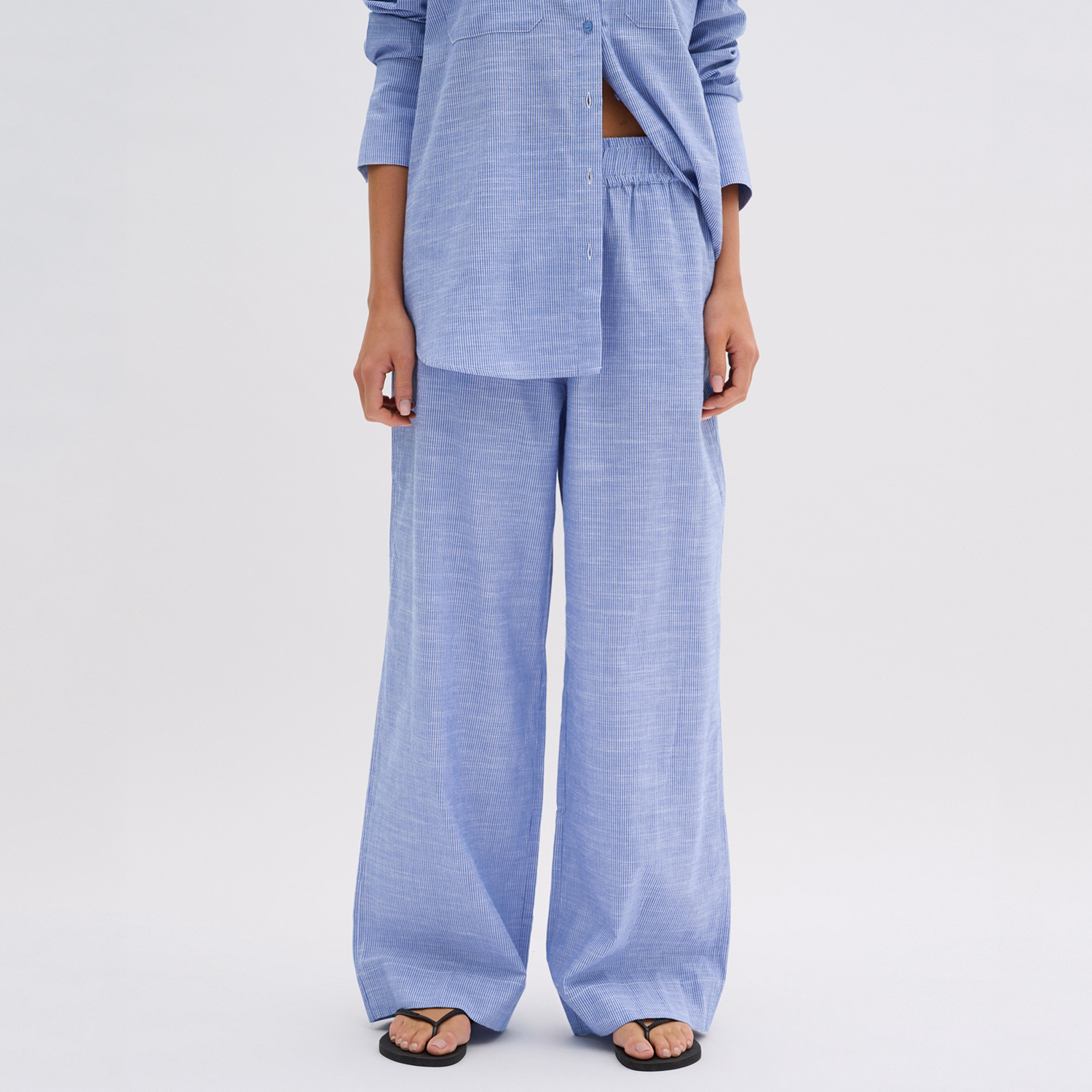 Skye Striped Relaxed Fit Wide Leg Trousers