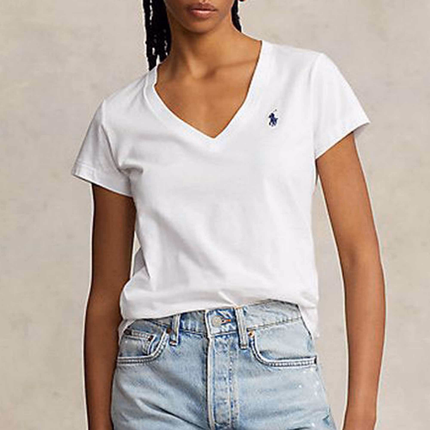 V-Neck Cotton Jersey T-Shirt