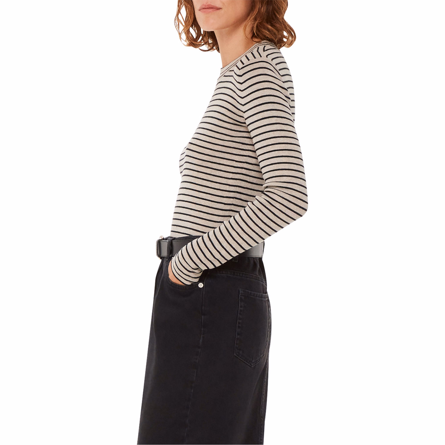 Fine-Knit Striped Sweater