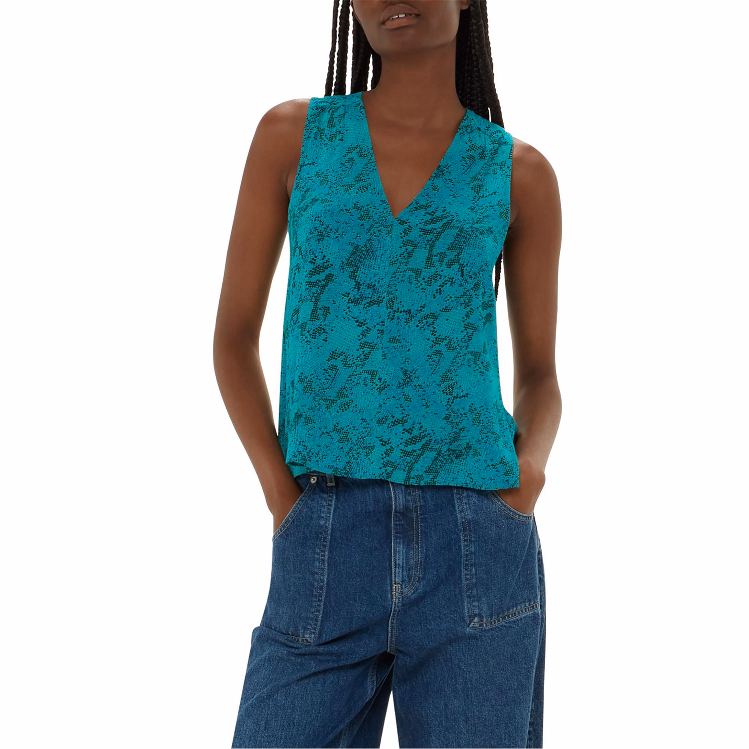 Diagonal Snake Vest Top