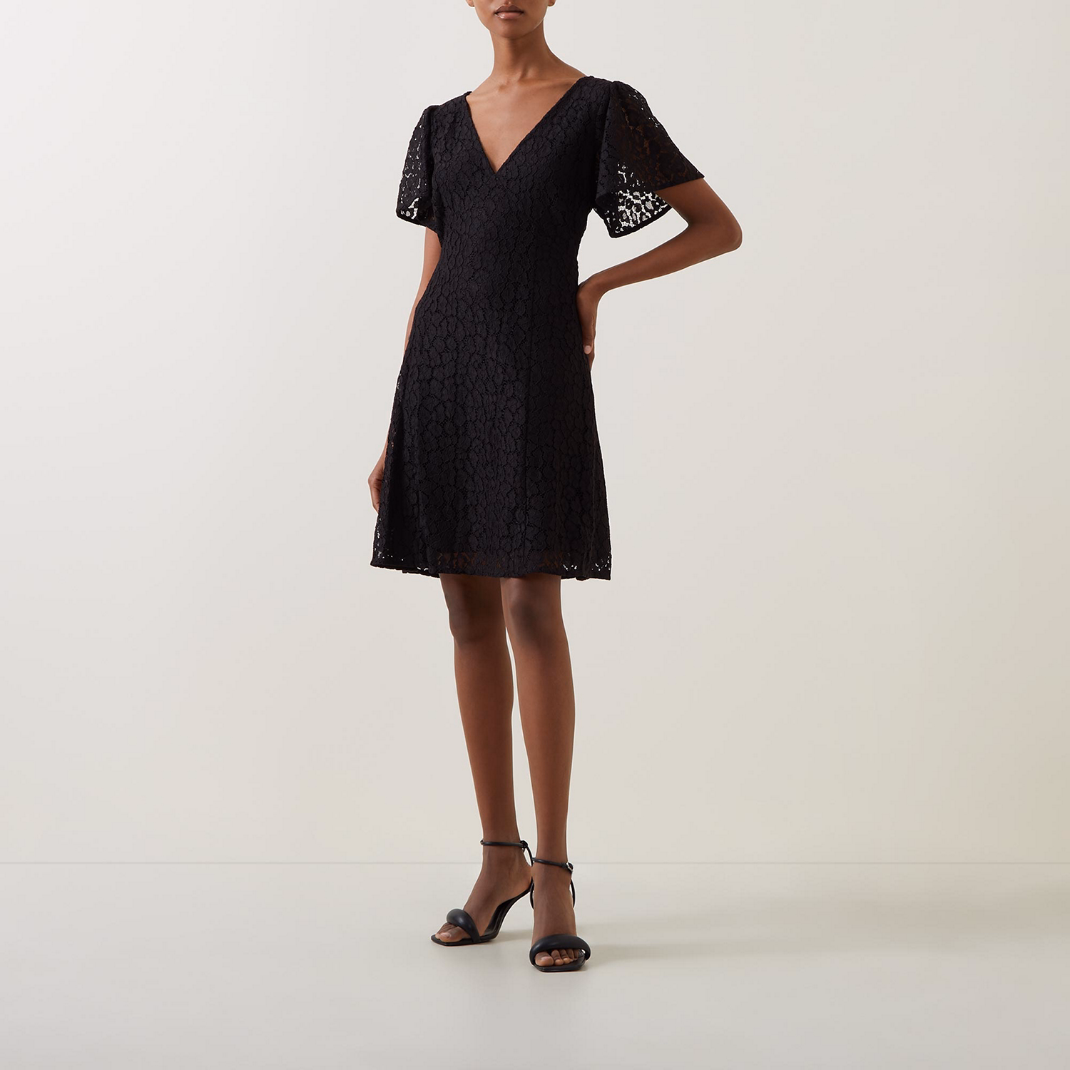 Cheetah Lace-Detail Mini Dress