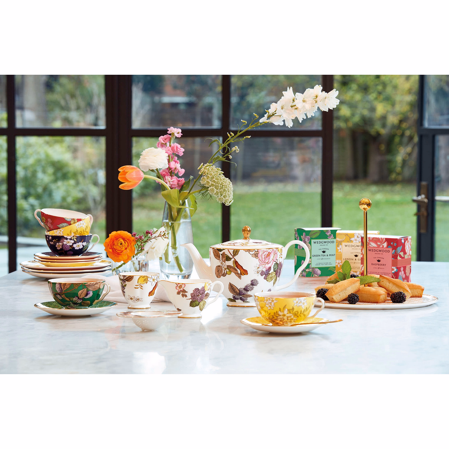 Tea Garden Teacup and Saucer Set