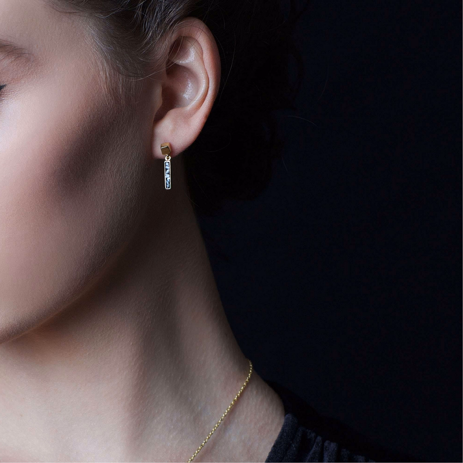 Black Diamond Drop Earrings