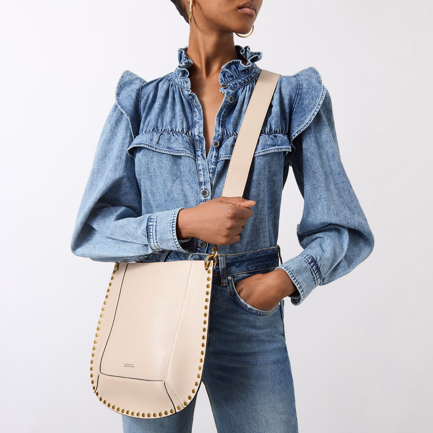 Oskan Studded Leather Shoulder Bag