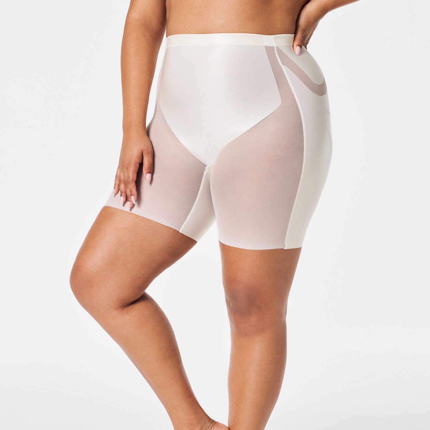 Shaping Satin Medium Control Booty-Lifting Mid-Thigh Shorts