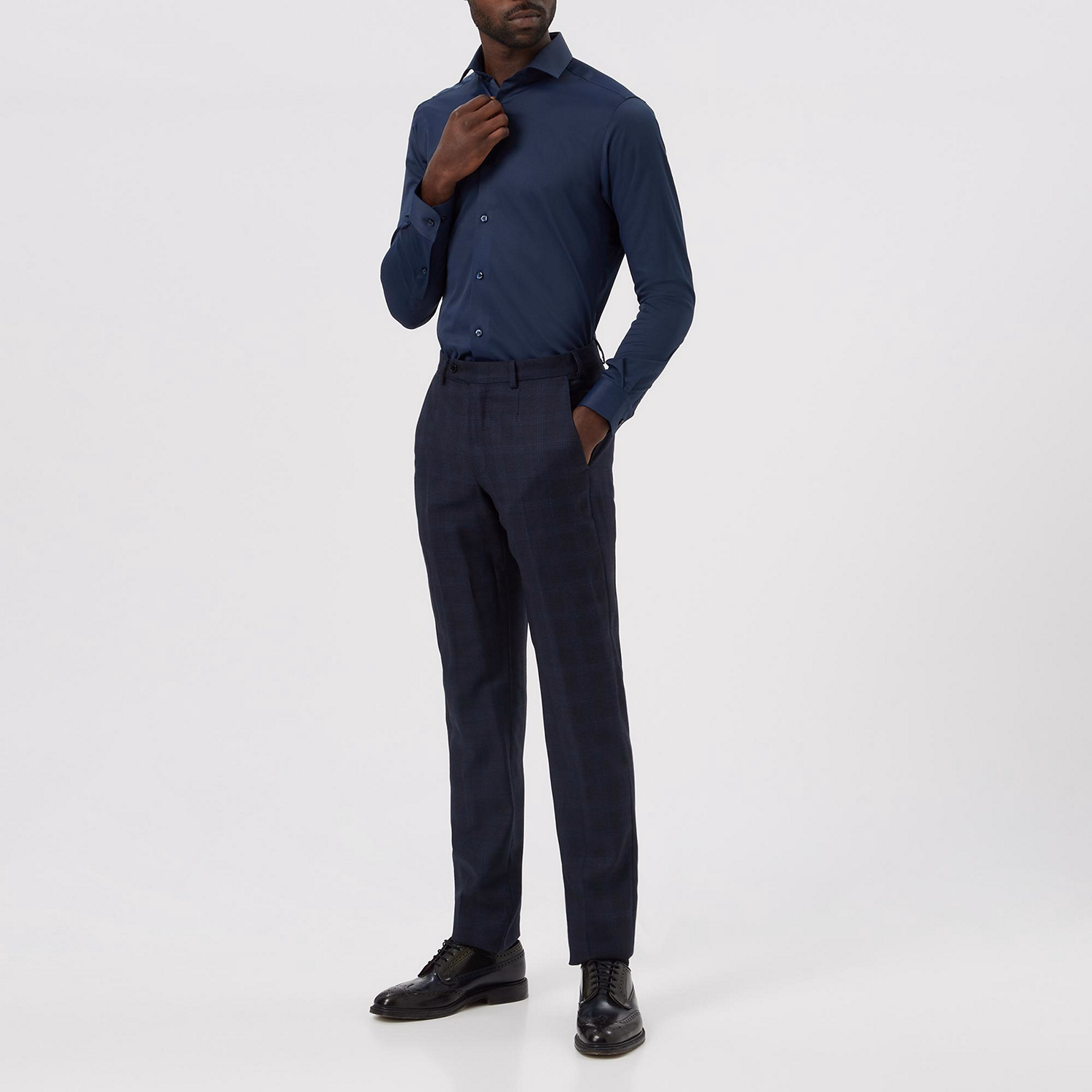 Slim Fit Cotton-Blend Stretch Shirt?