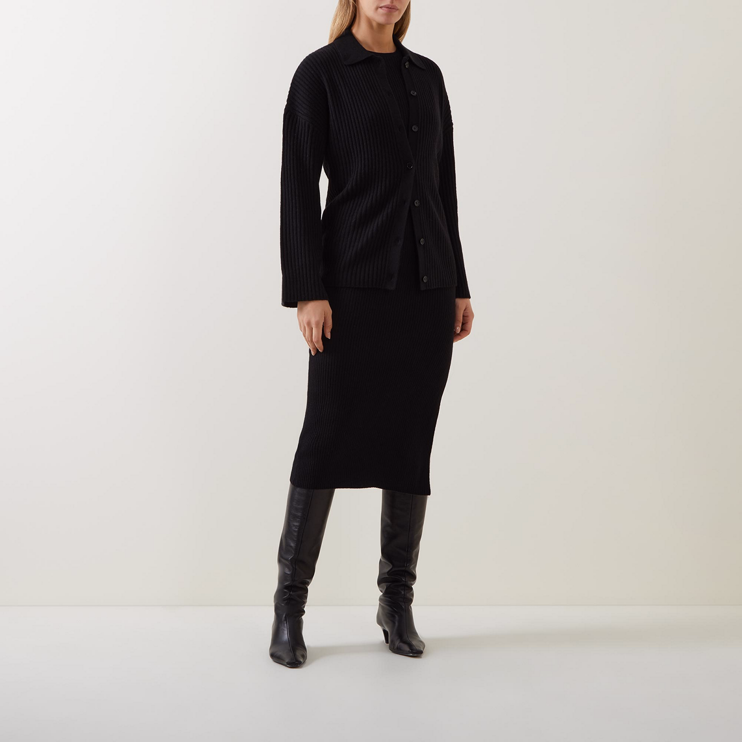 Fantino Ribbed-Knit Cashmere Cardigan