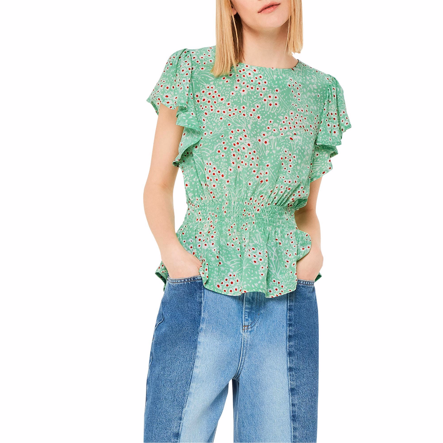 Daisy Meadow Print Frilled Top