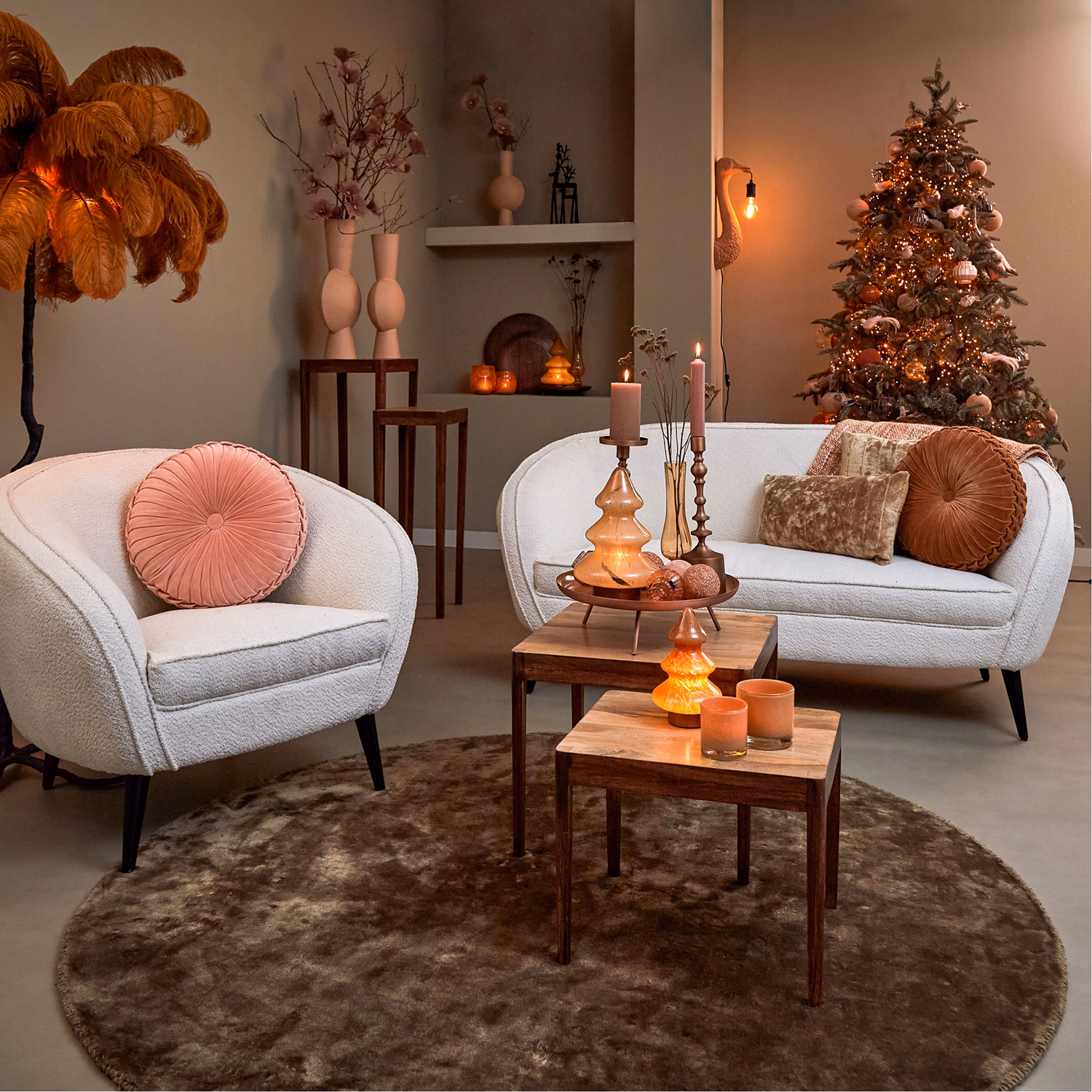 Sital Rug 180x180cm Coffee