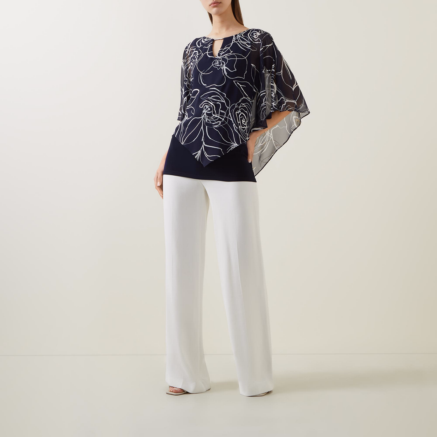 Floral Draped Blouse