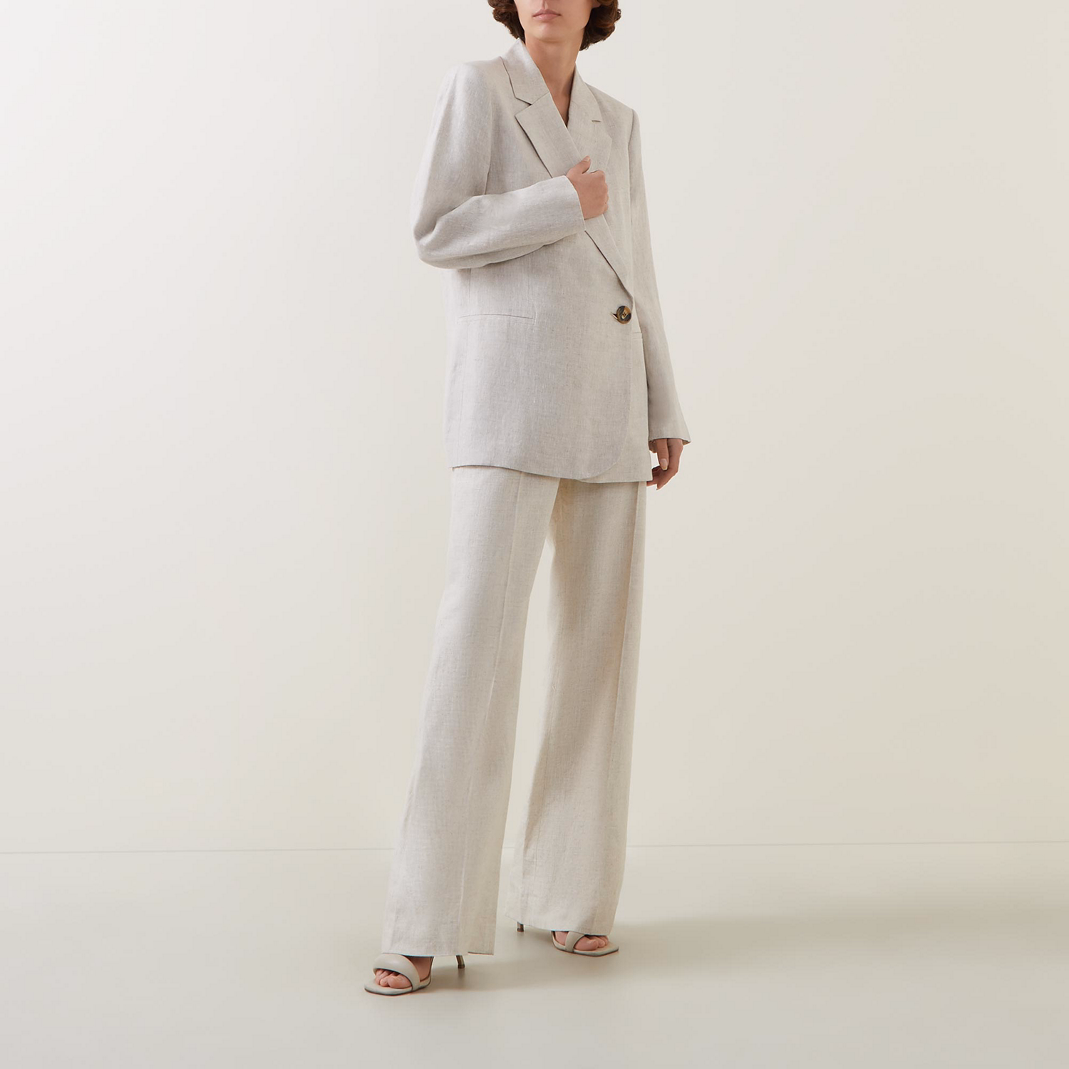 Xinia Double-Breasted Linen Blazer