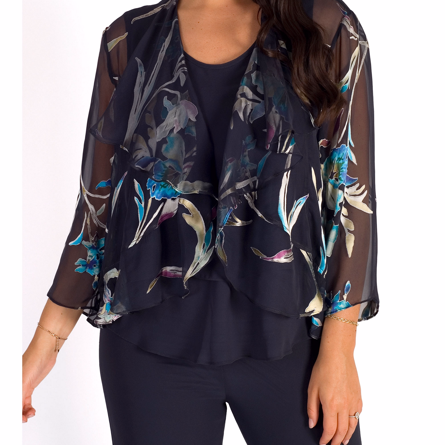 Floral Print Devoree Contrast Layer Blazer