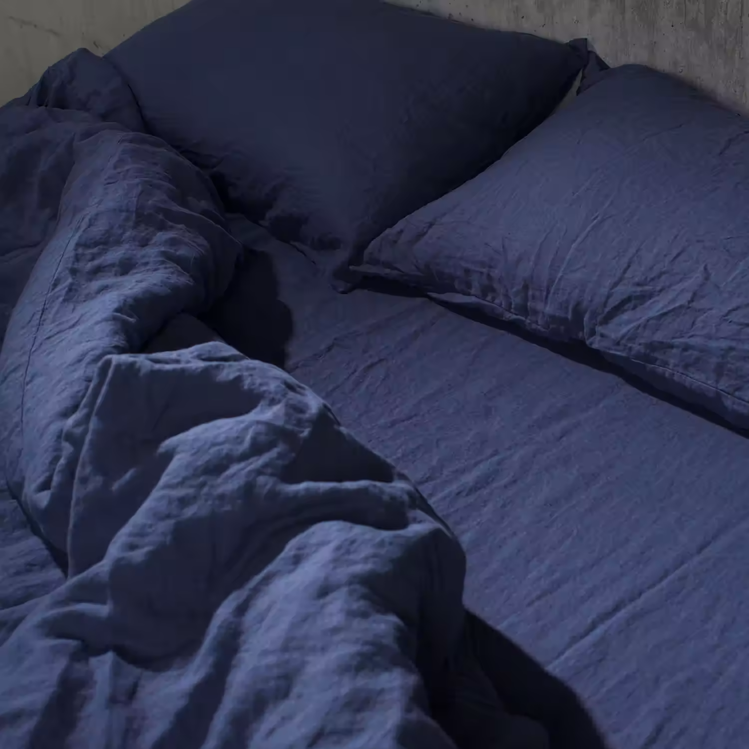 Breeze Linen Duvet Set Midnight