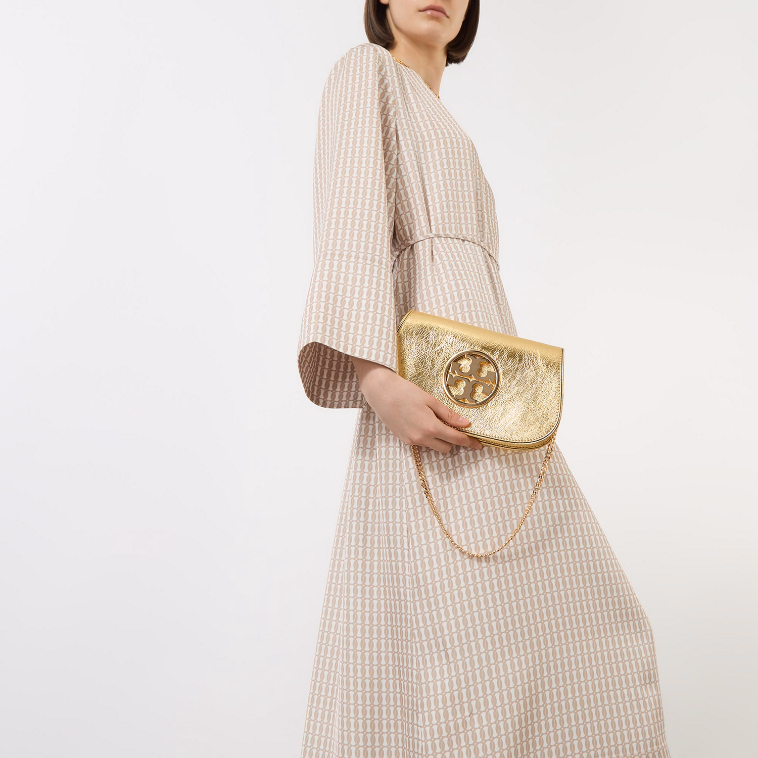 Reva Metallic Leather Clutch