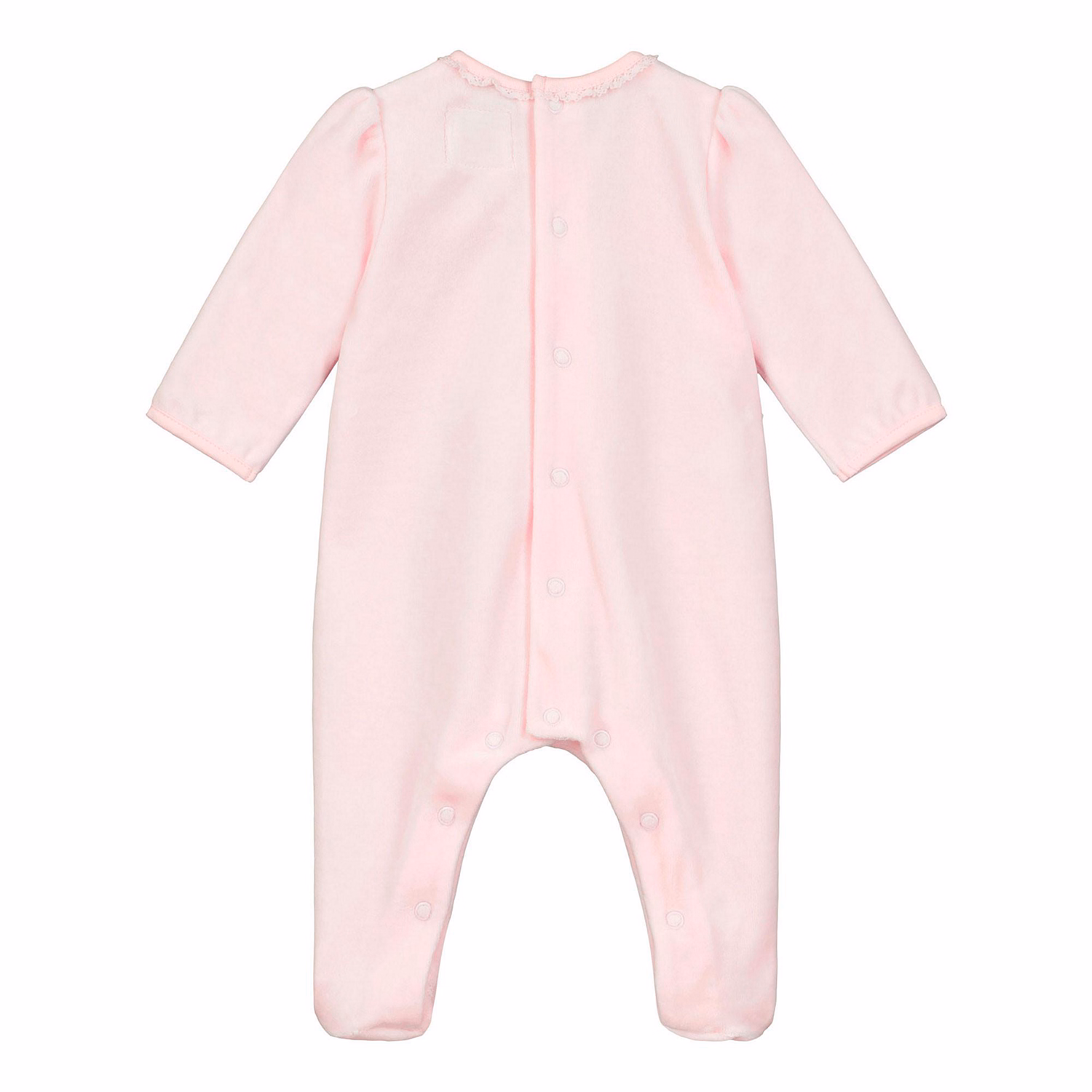 Ellie Velour Diamond Embroidery Babygrow