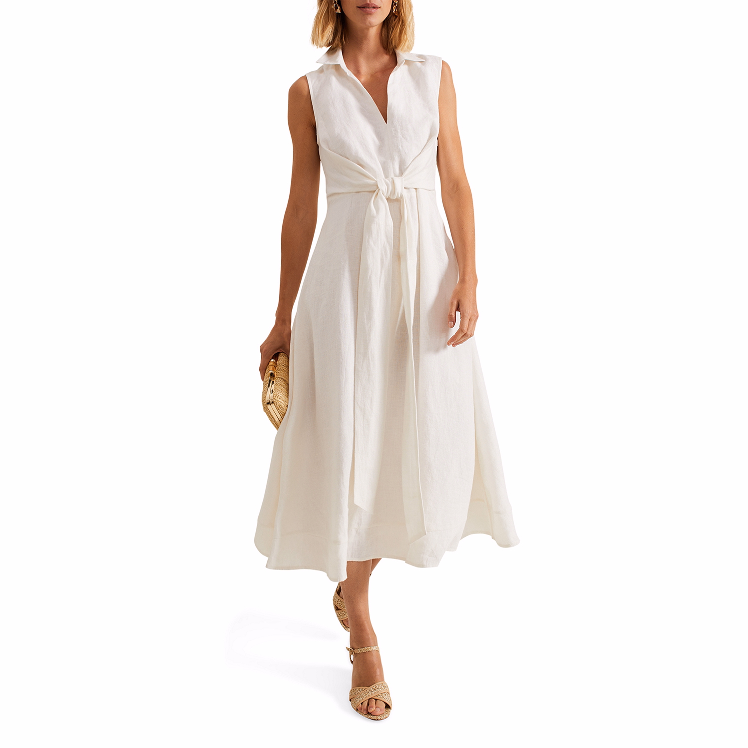 Becky Tie-Front Flared Dress