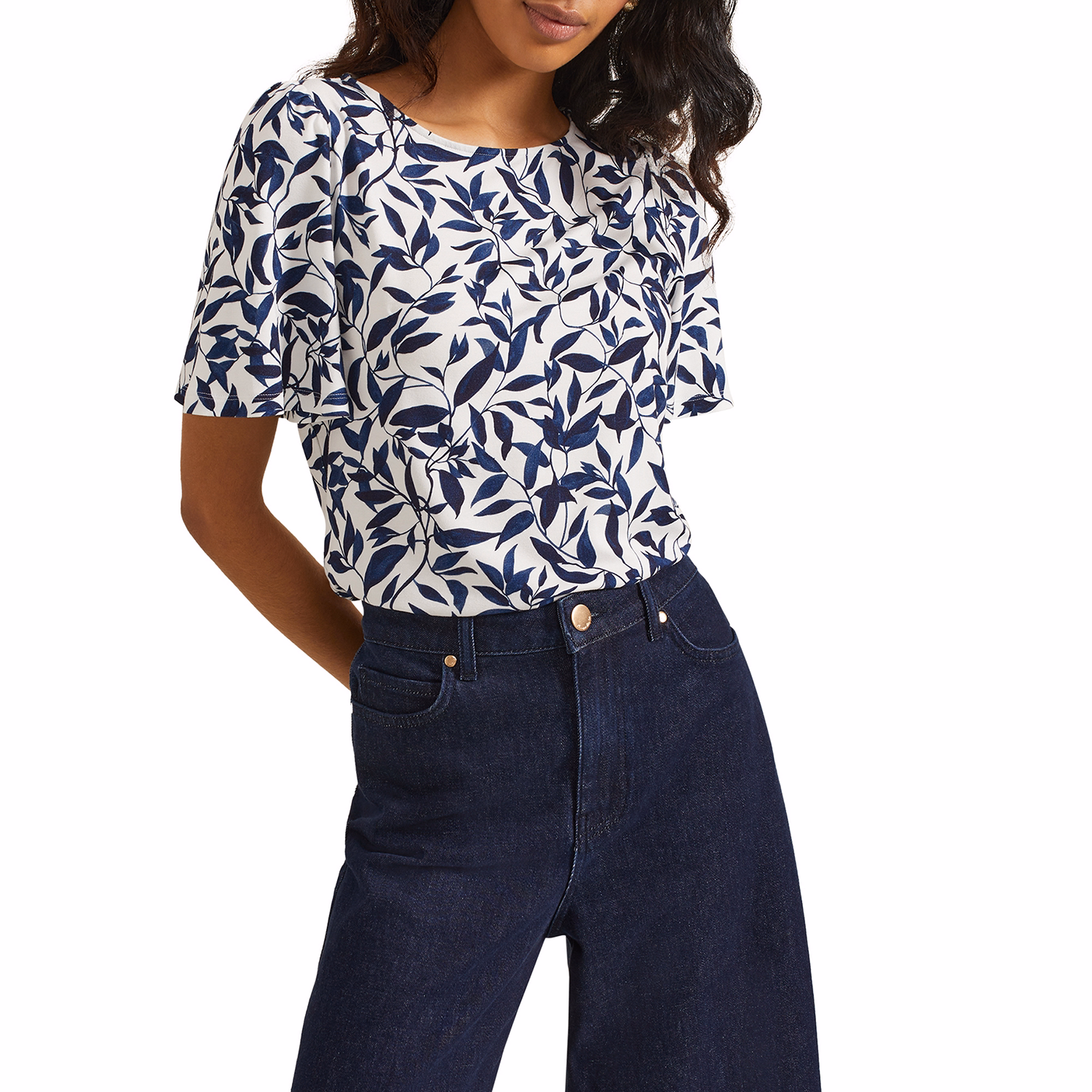 Nayana Leaf Print Blouse