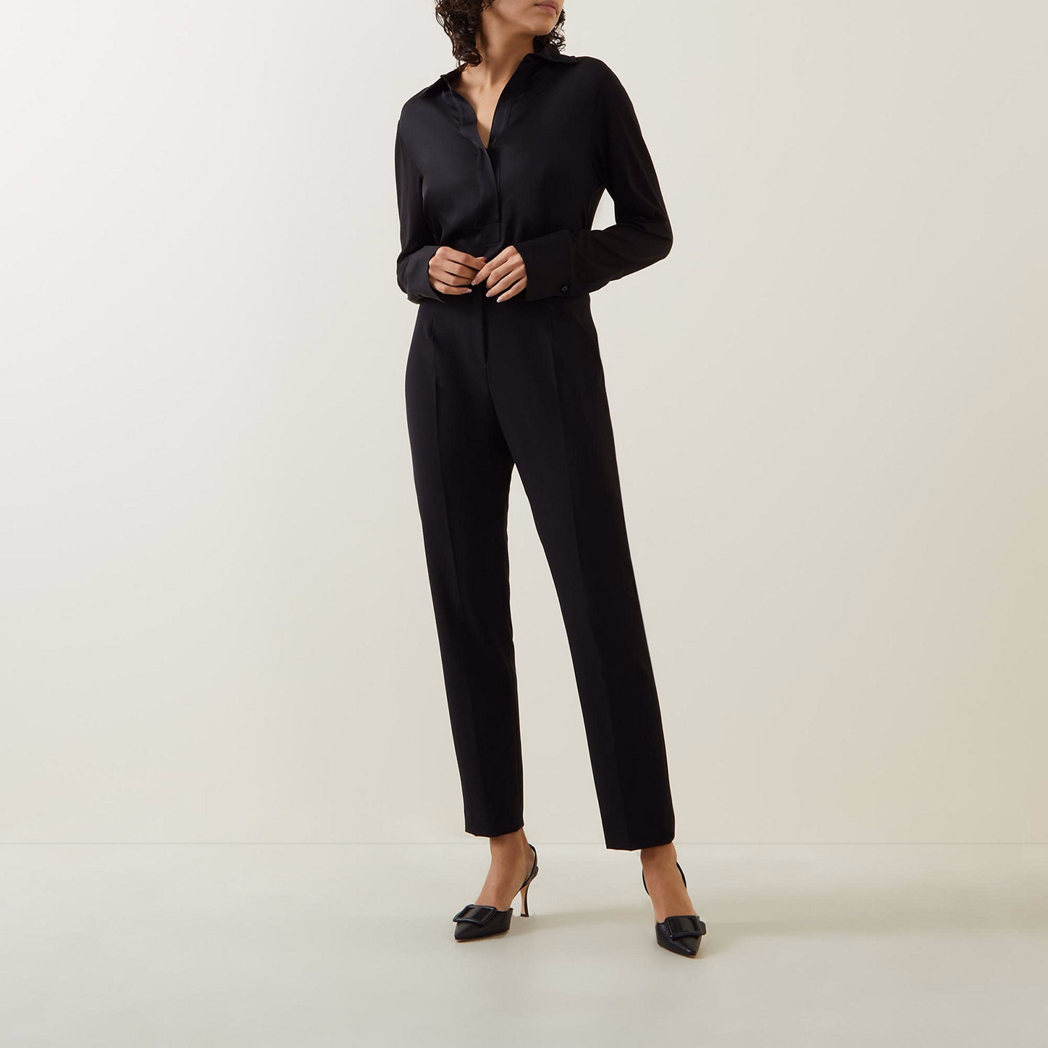 High-Rise Straight Leg Trousers