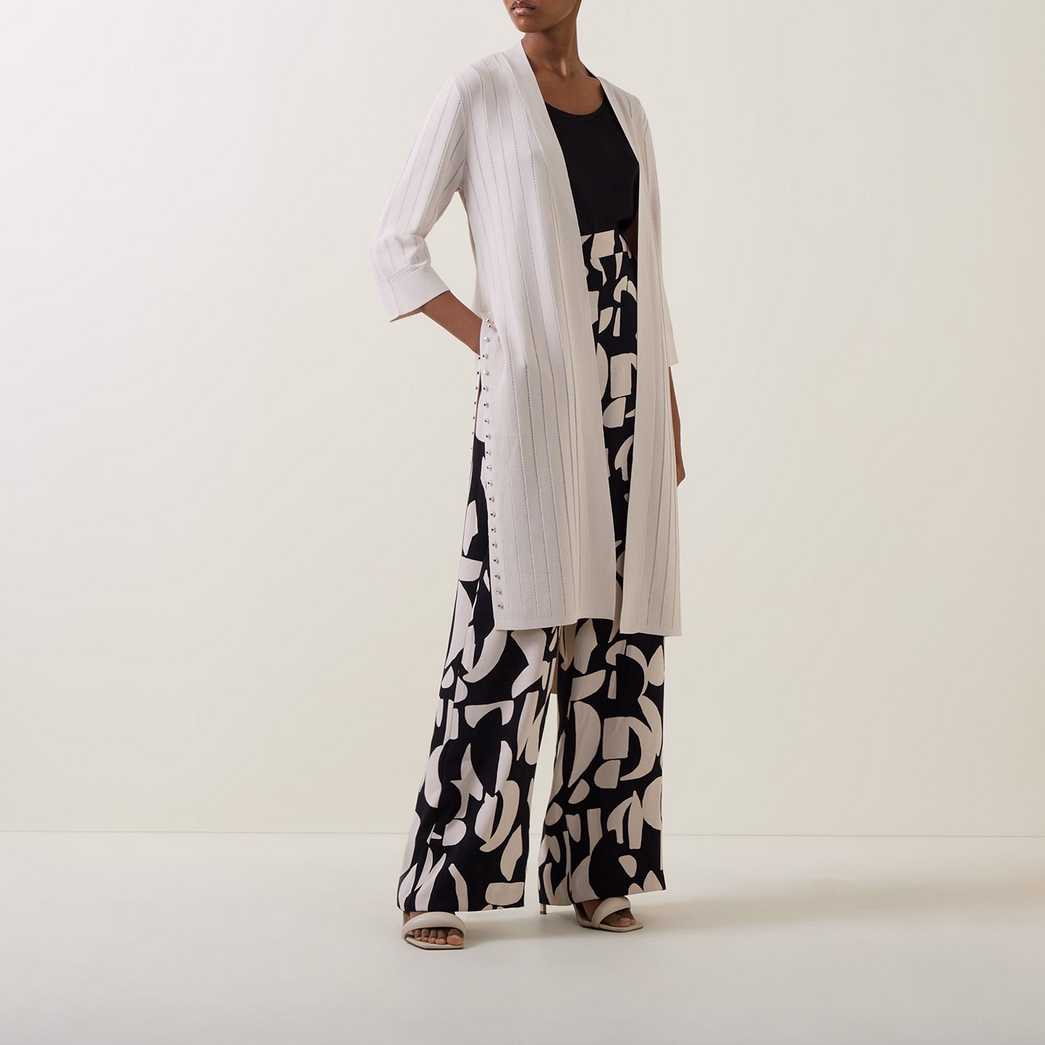 Longline Side-Slit Cardigan