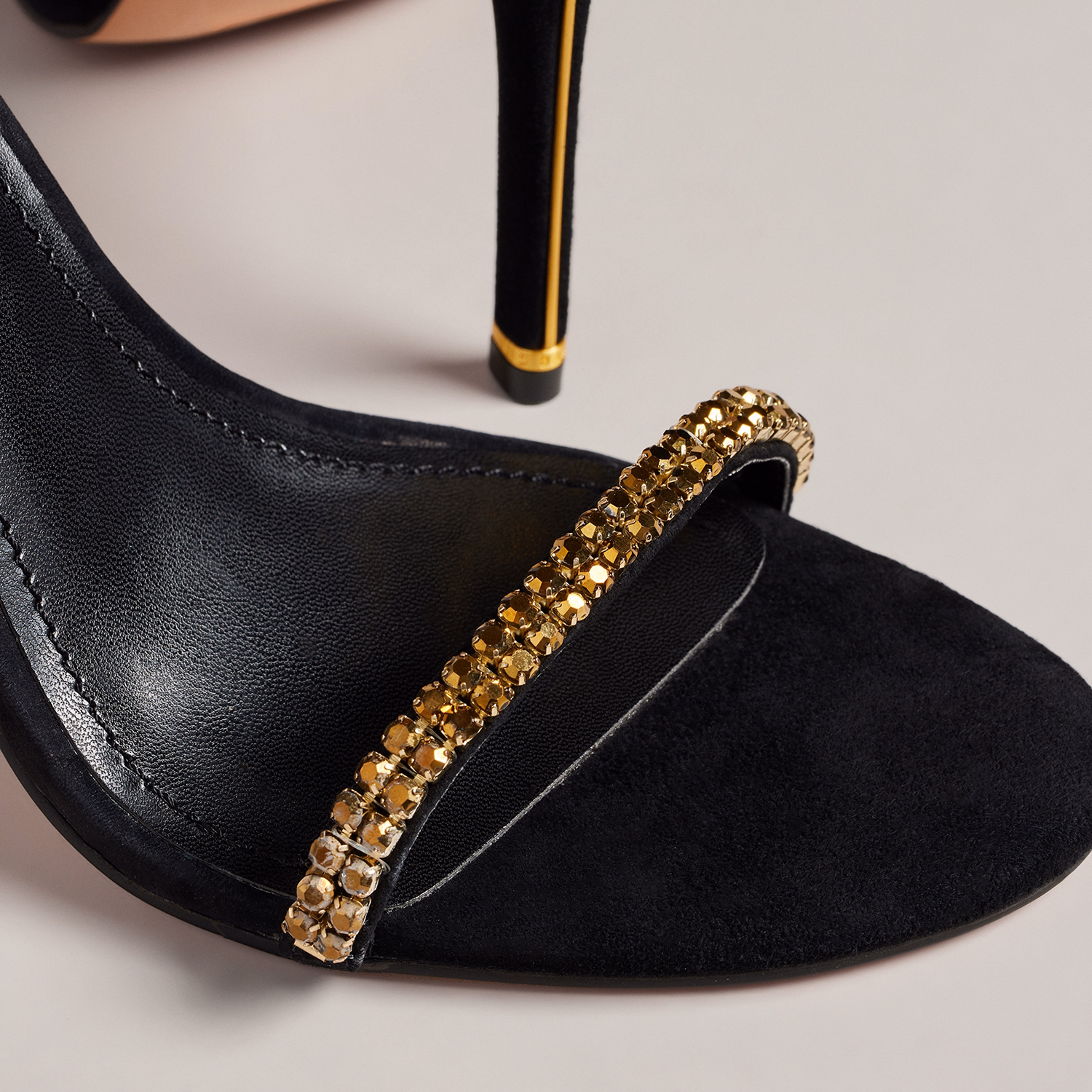 Helenni Crystal Strap Heeled Sandals