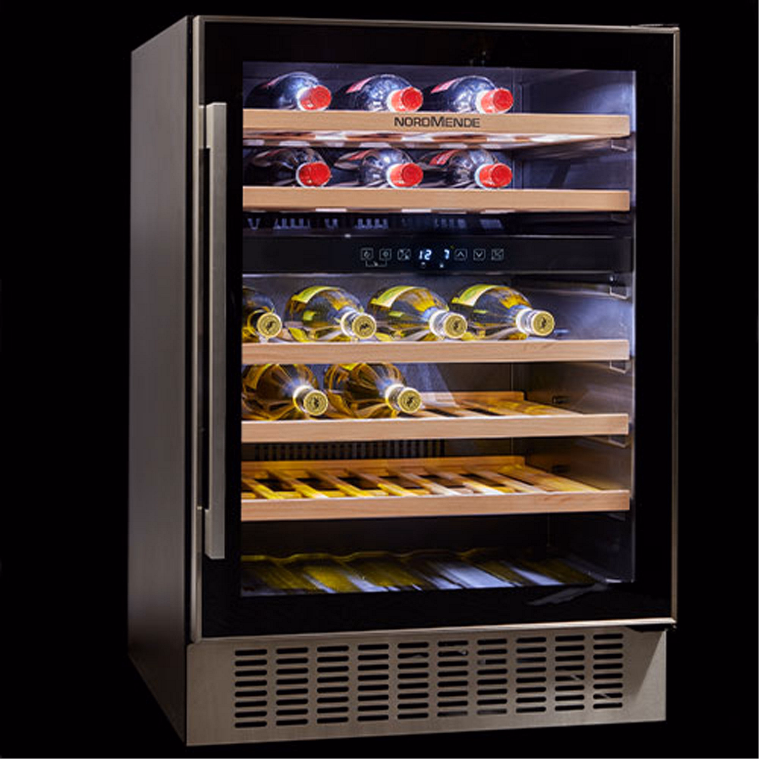 600mm Built In Wine Cooler Dual Zone 46 Bottles