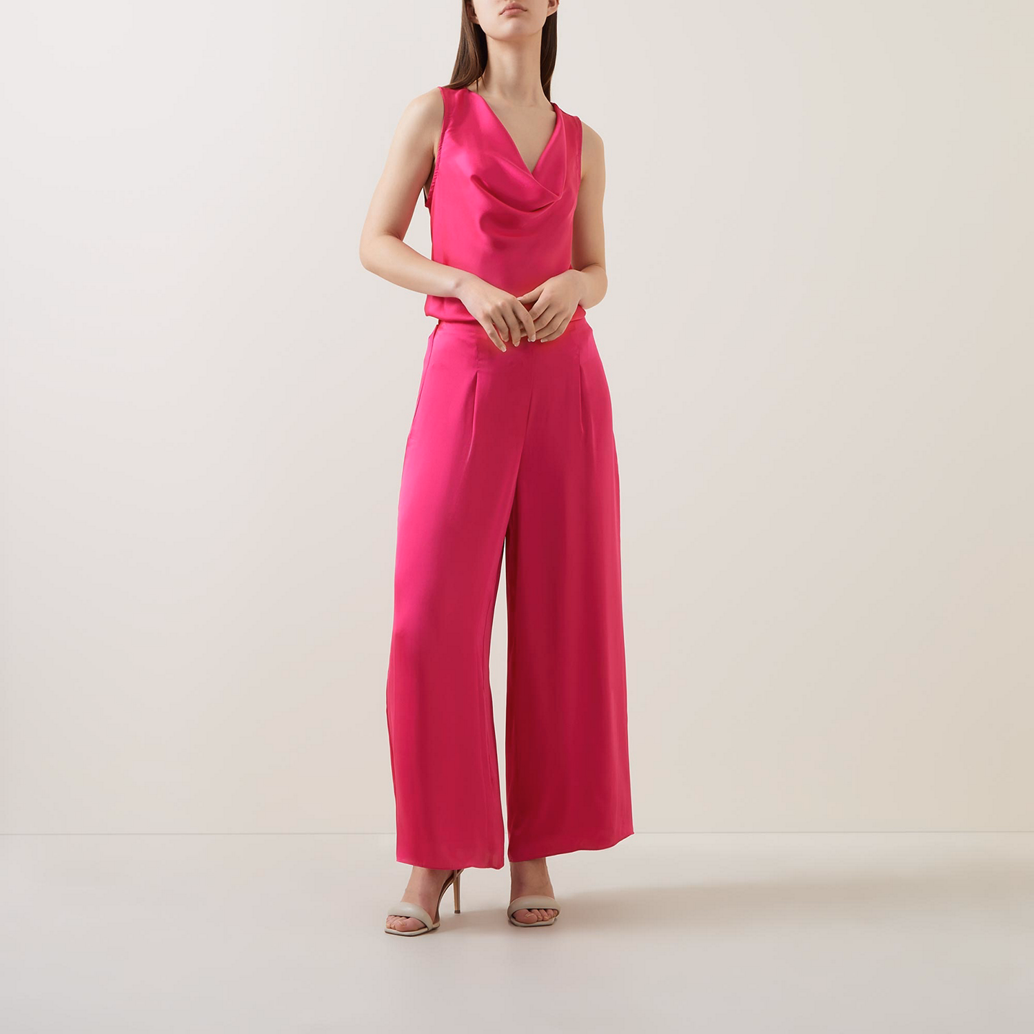 Mid-Rise Wide Leg Trousers