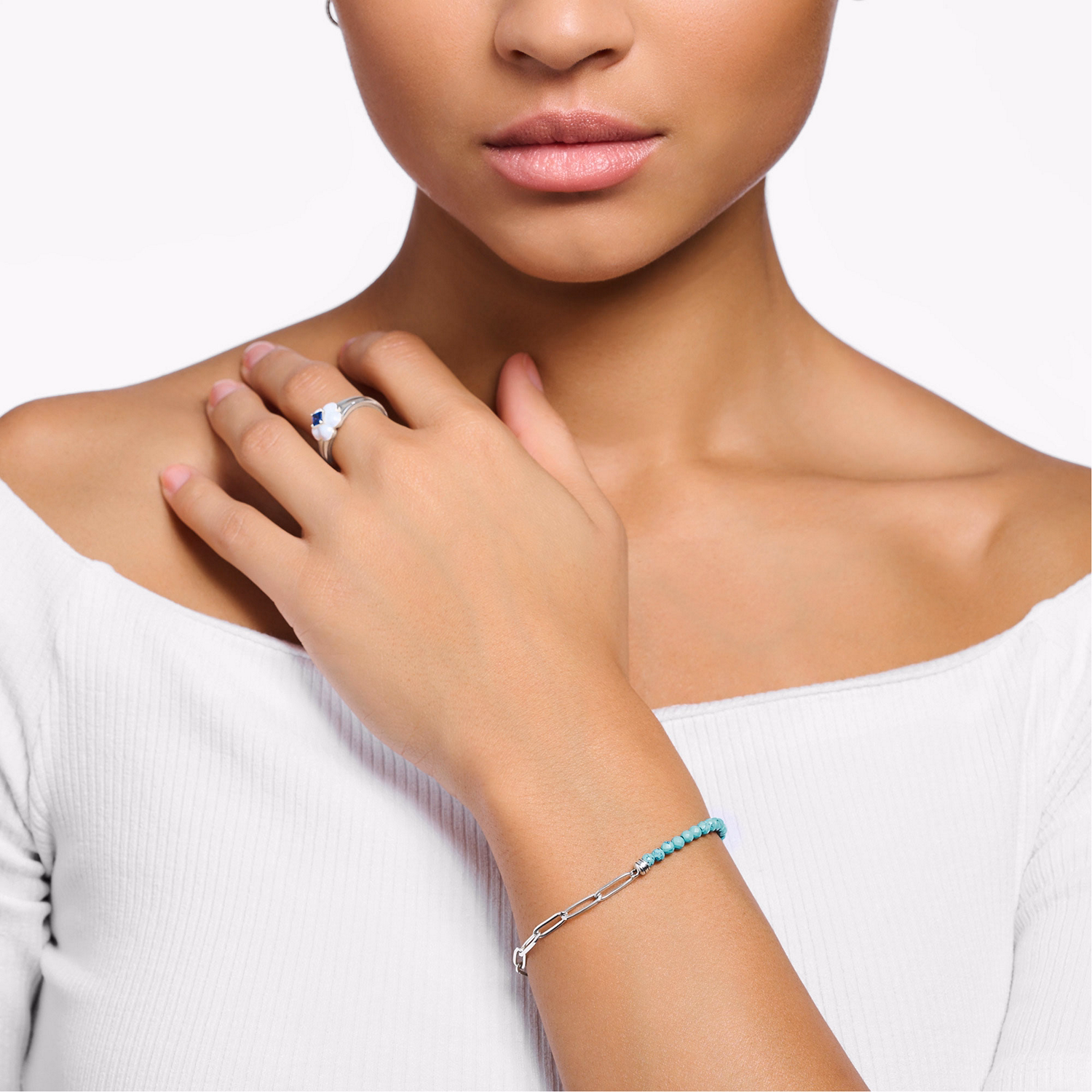 Bead and Paper Clip Chain Bracelet